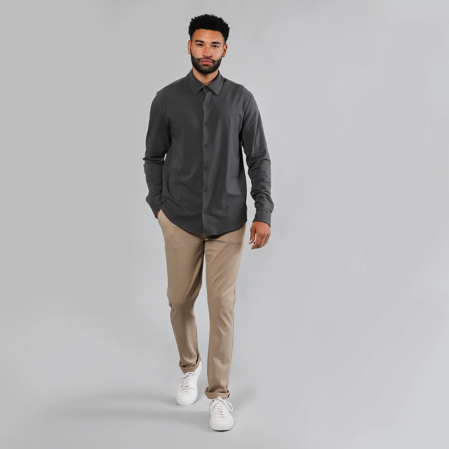 Carbon Long Sleeve Knit Shirt - Image 5