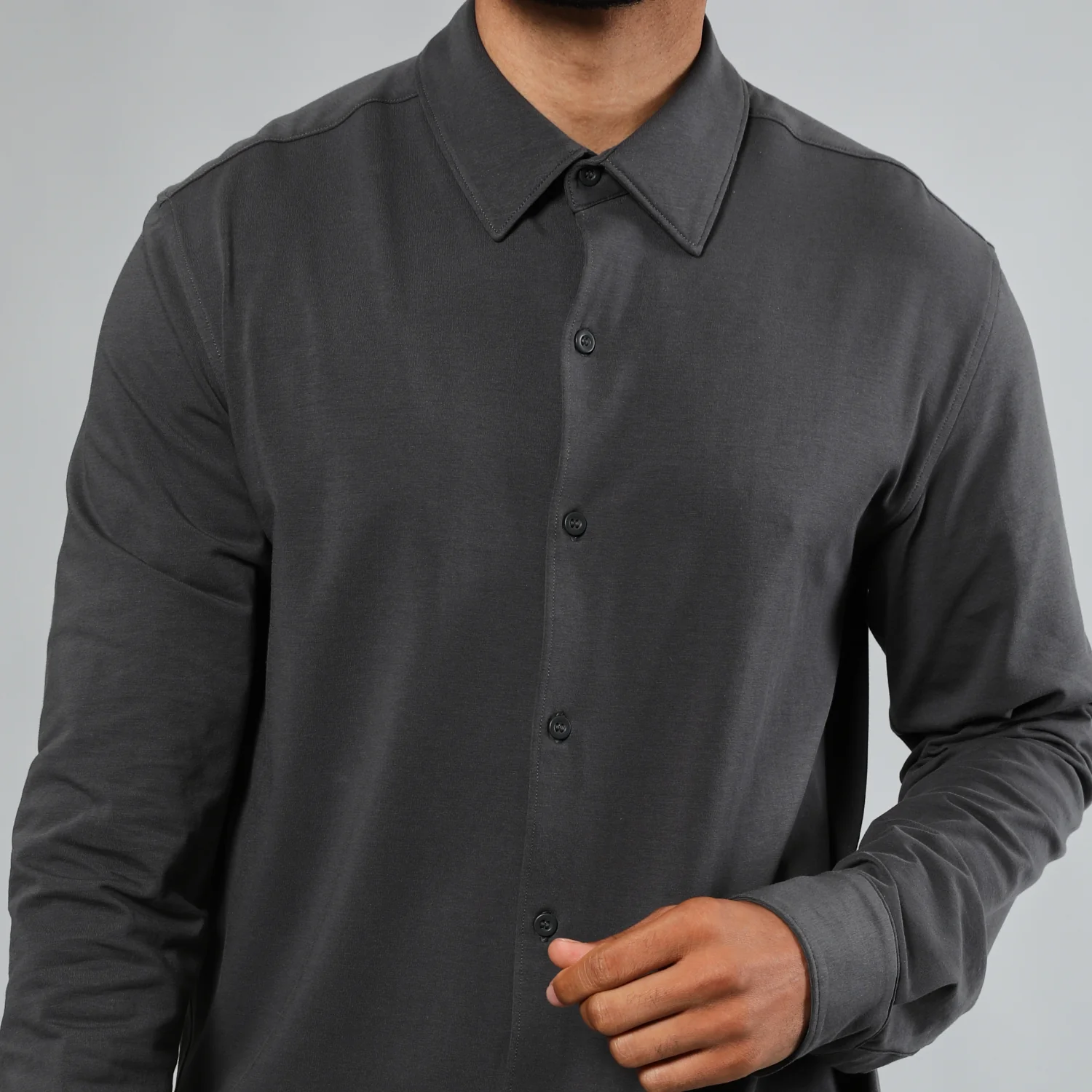 Carbon Long Sleeve Knit Shirt - Image 6