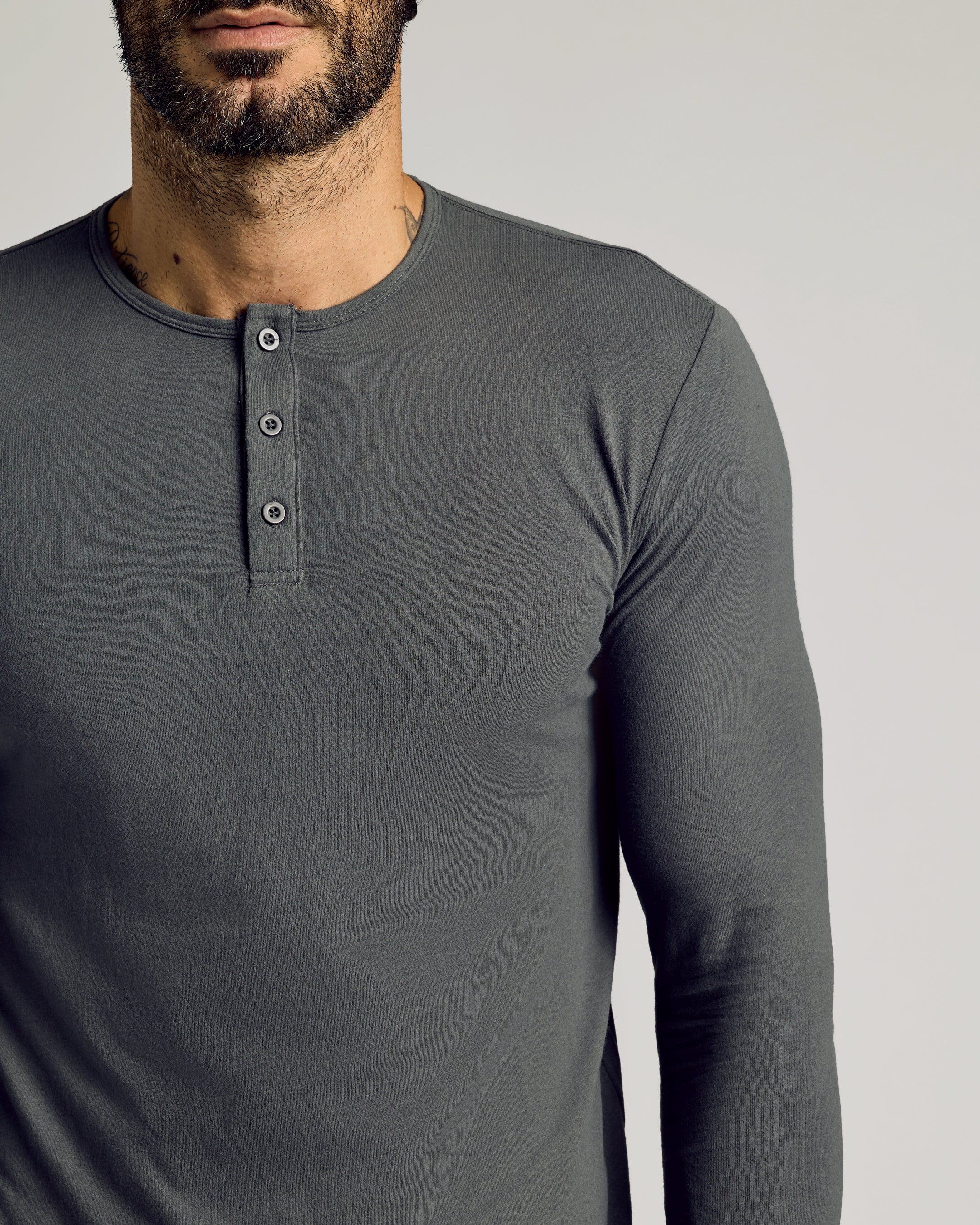 Carbon Tall Classic Long Sleeve Henley - Image 4