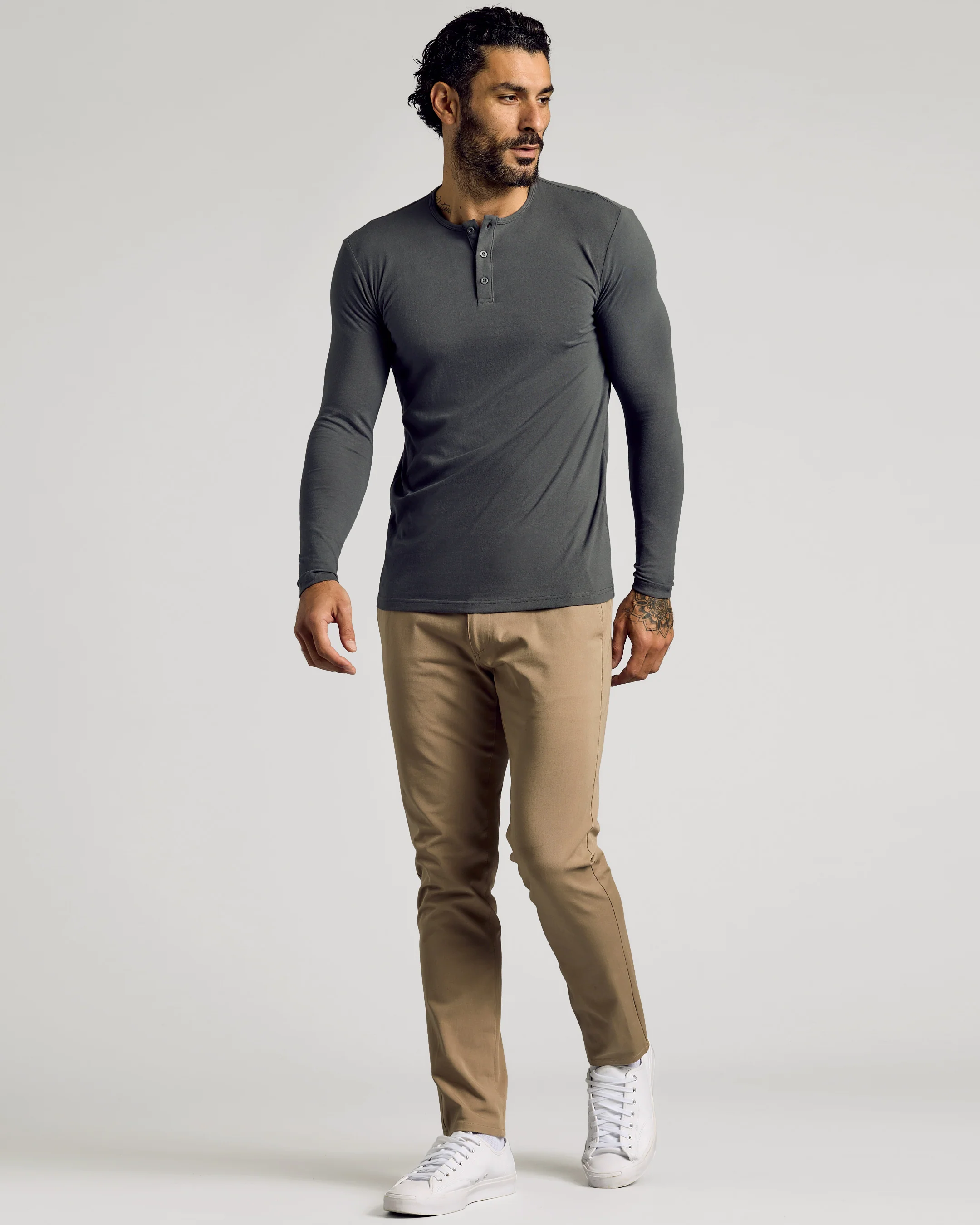 Carbon Tall Classic Long Sleeve Henley - Image 5