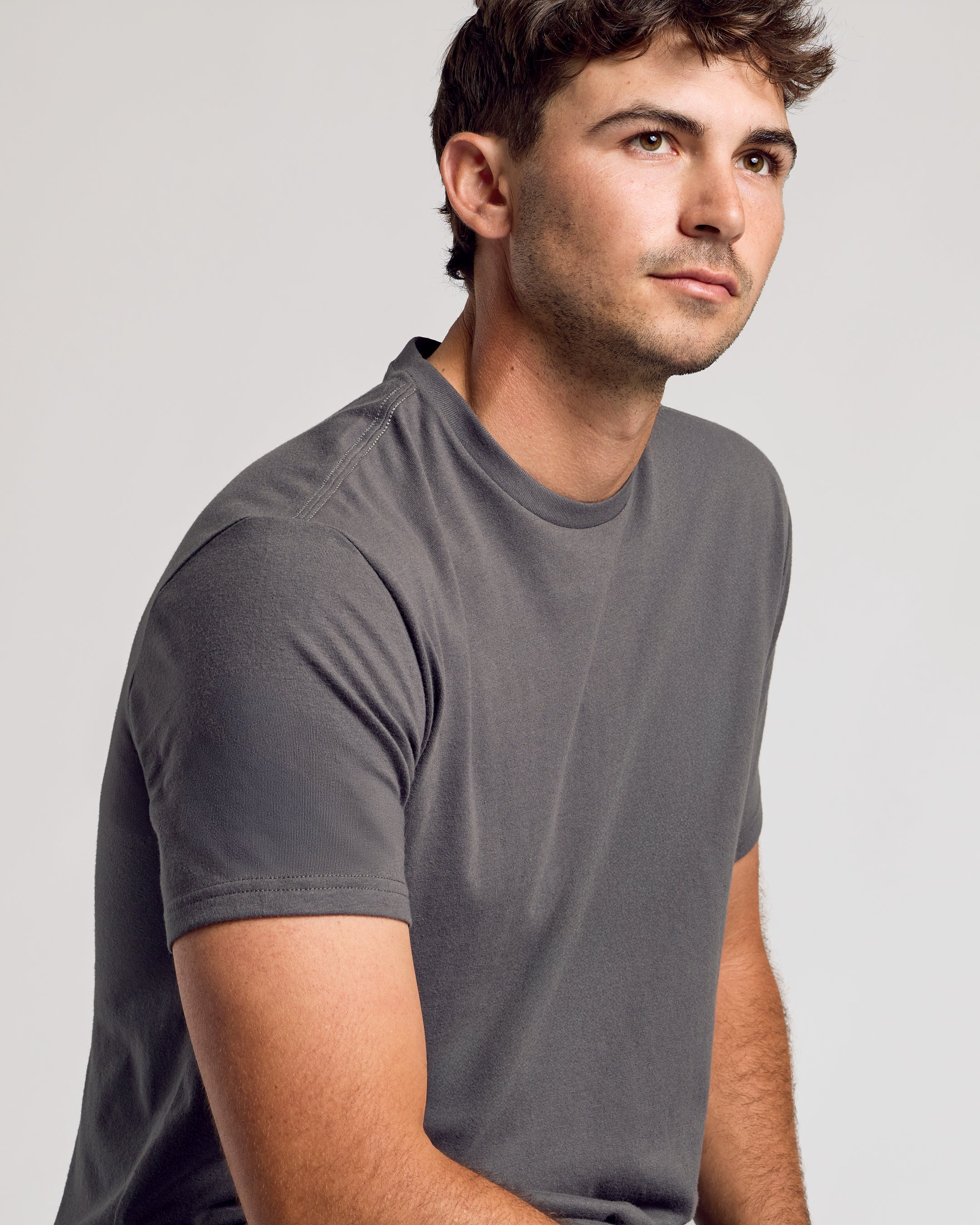 Carbon Short Sleeve Tall Curved Hem Crew - Image 4