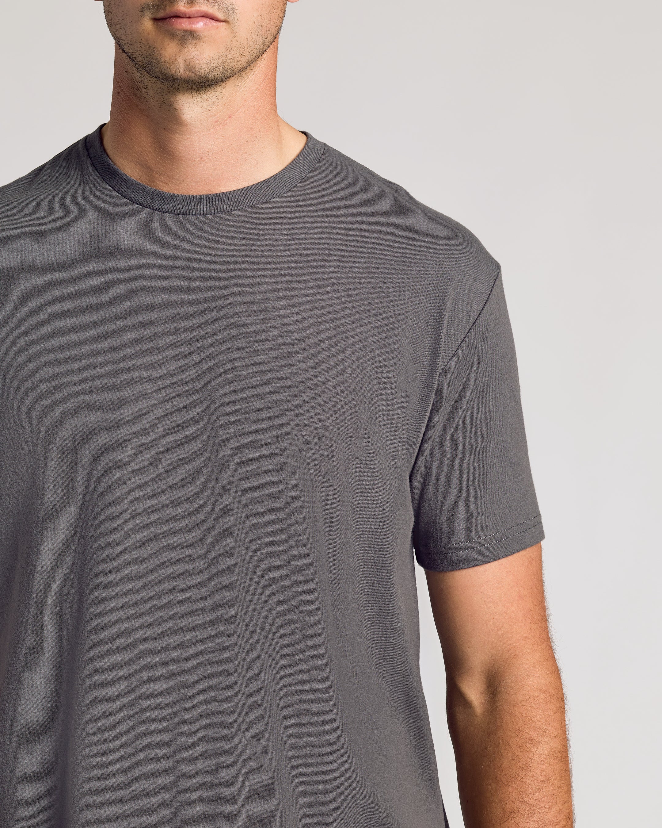 Carbon Short Sleeve Tall Curved Hem Crew - Image 5