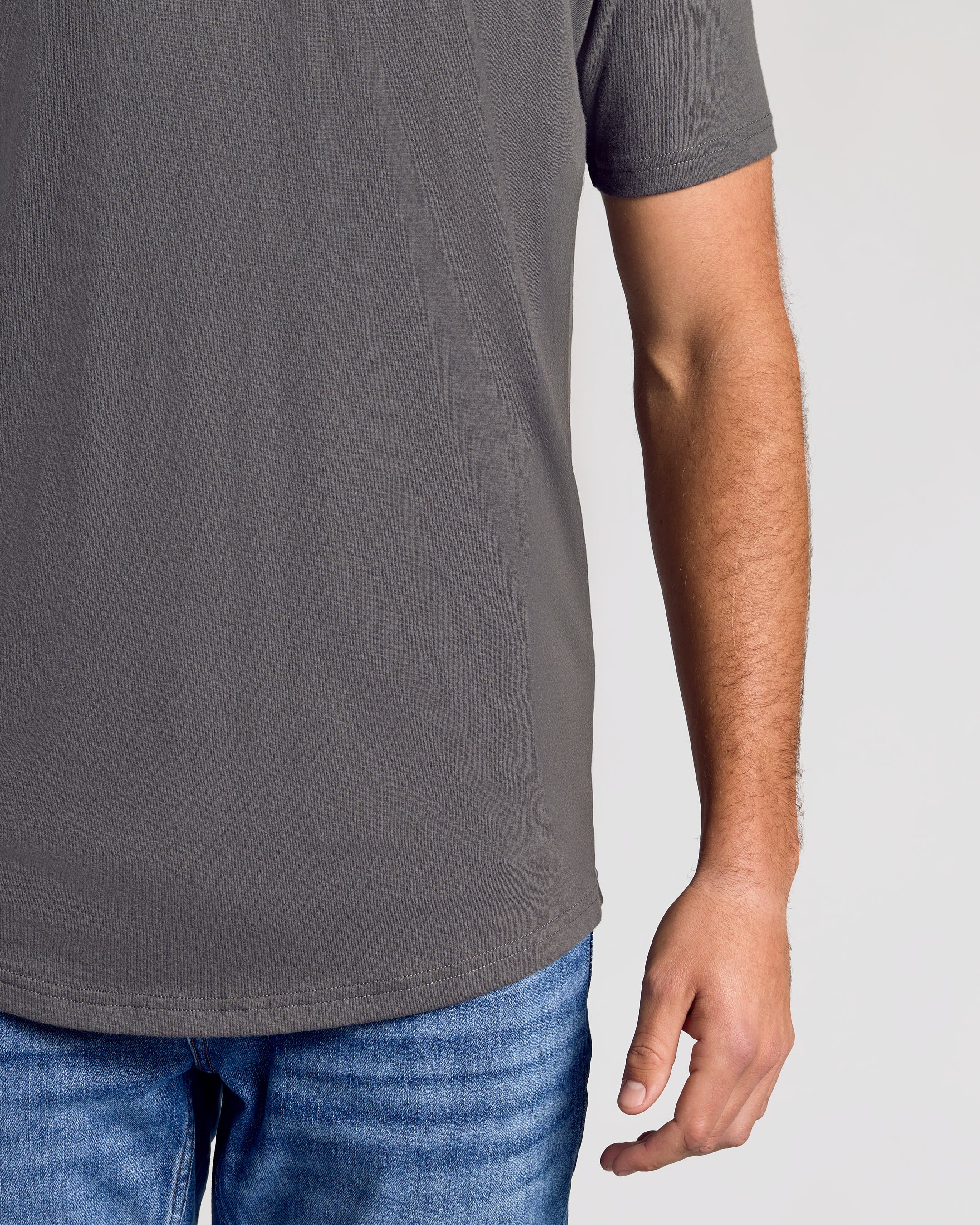 Carbon Short Sleeve Tall Curved Hem Crew - Image 6