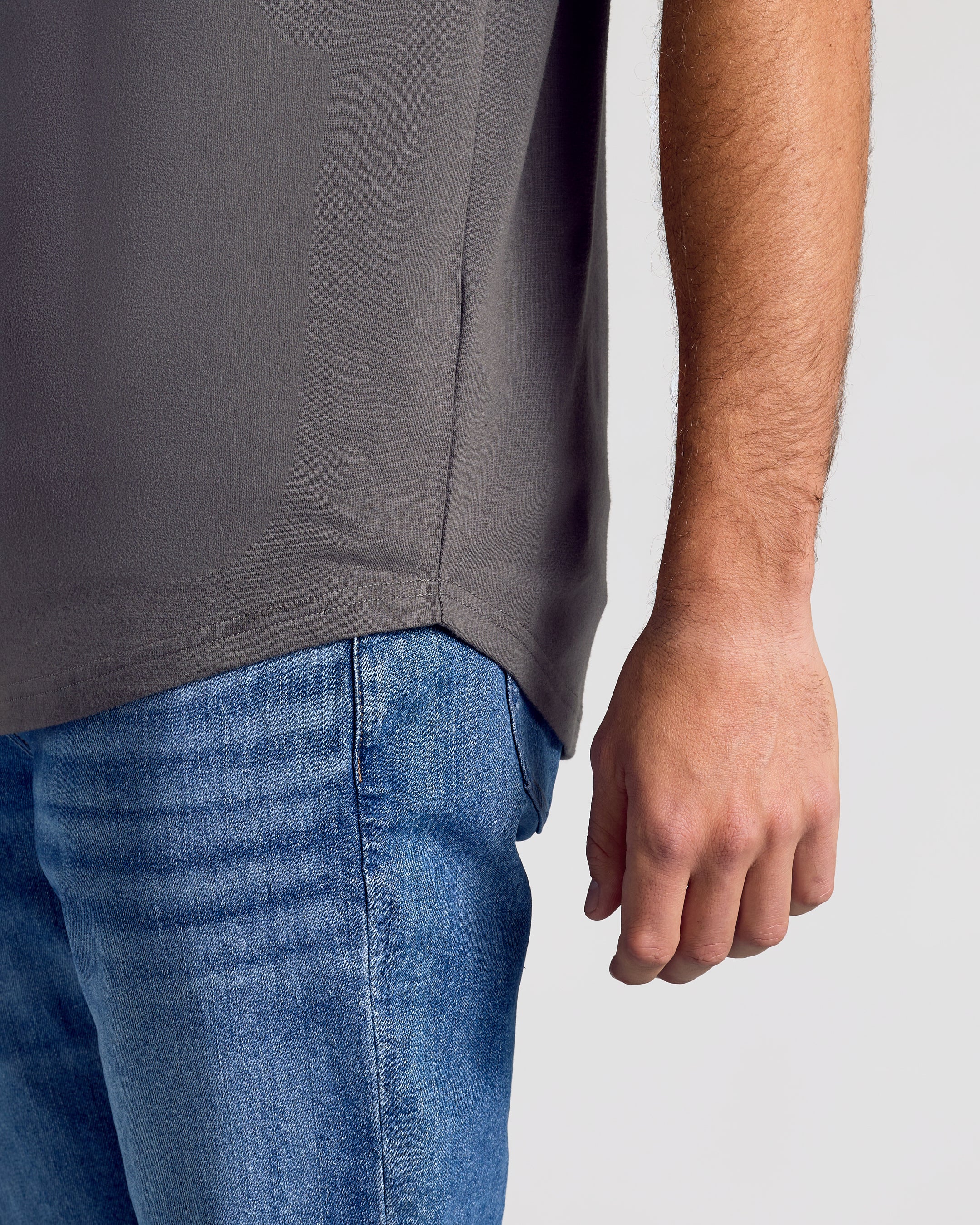 Carbon Short Sleeve Tall Curved Hem Crew - Image 7
