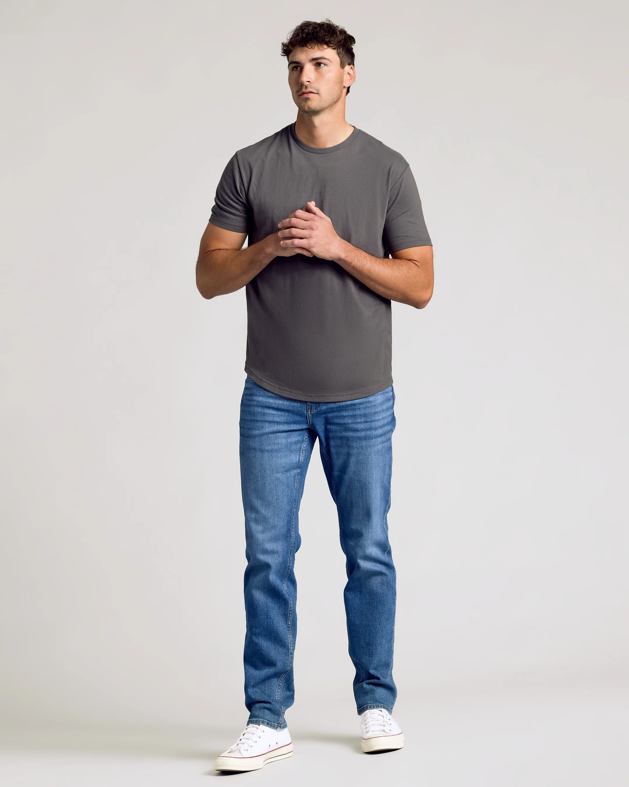 Carbon Short Sleeve Tall Curved Hem Crew - Image 8