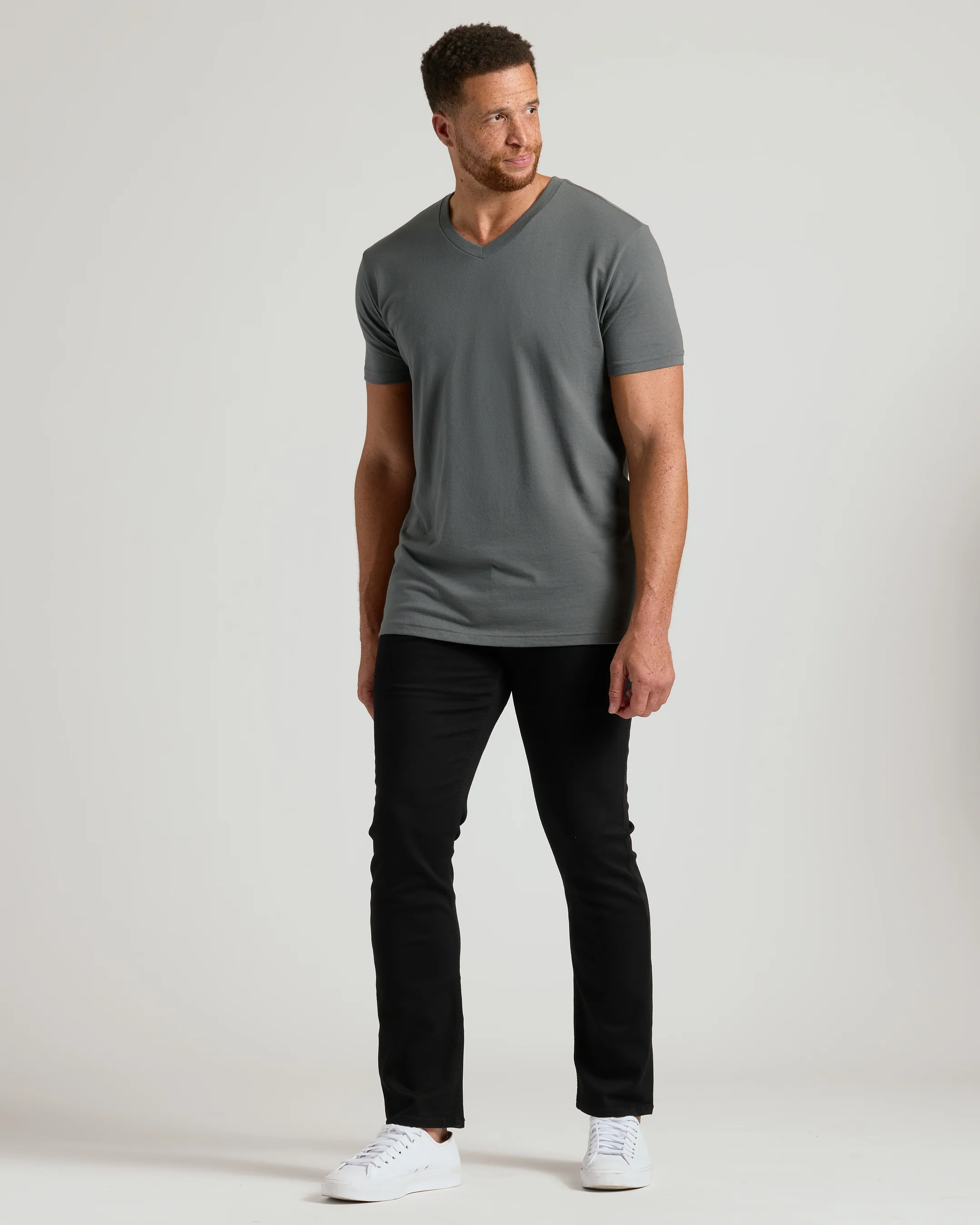 Carbon Tall Short Sleeve Classic V-Neck - Image 6
