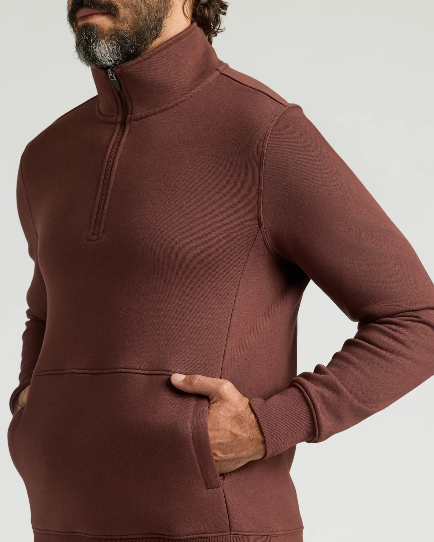 Carob Quarter Zip Fleece Sweatshirt - Image 5