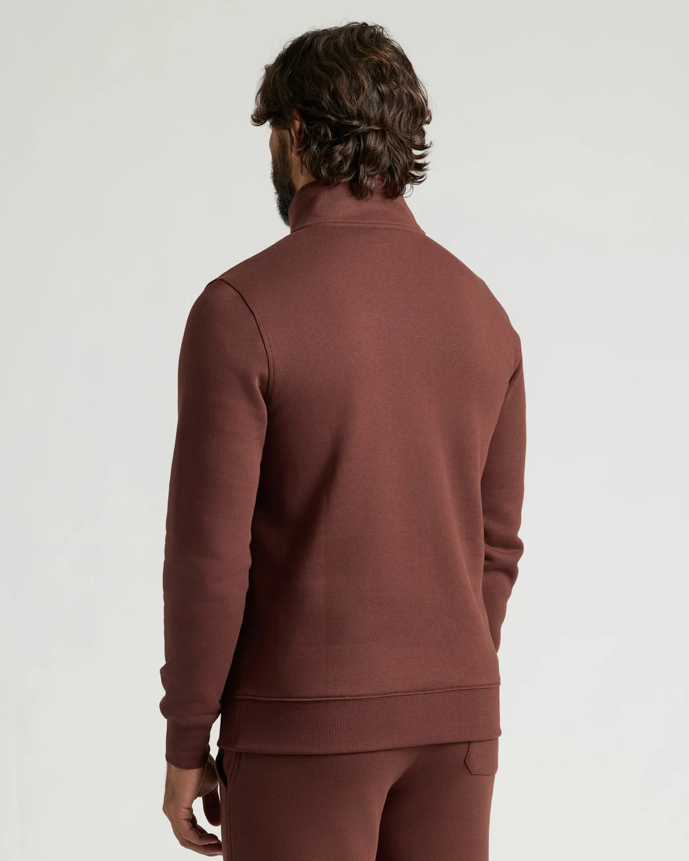 Carob Quarter Zip Fleece Sweatshirt - Image 3