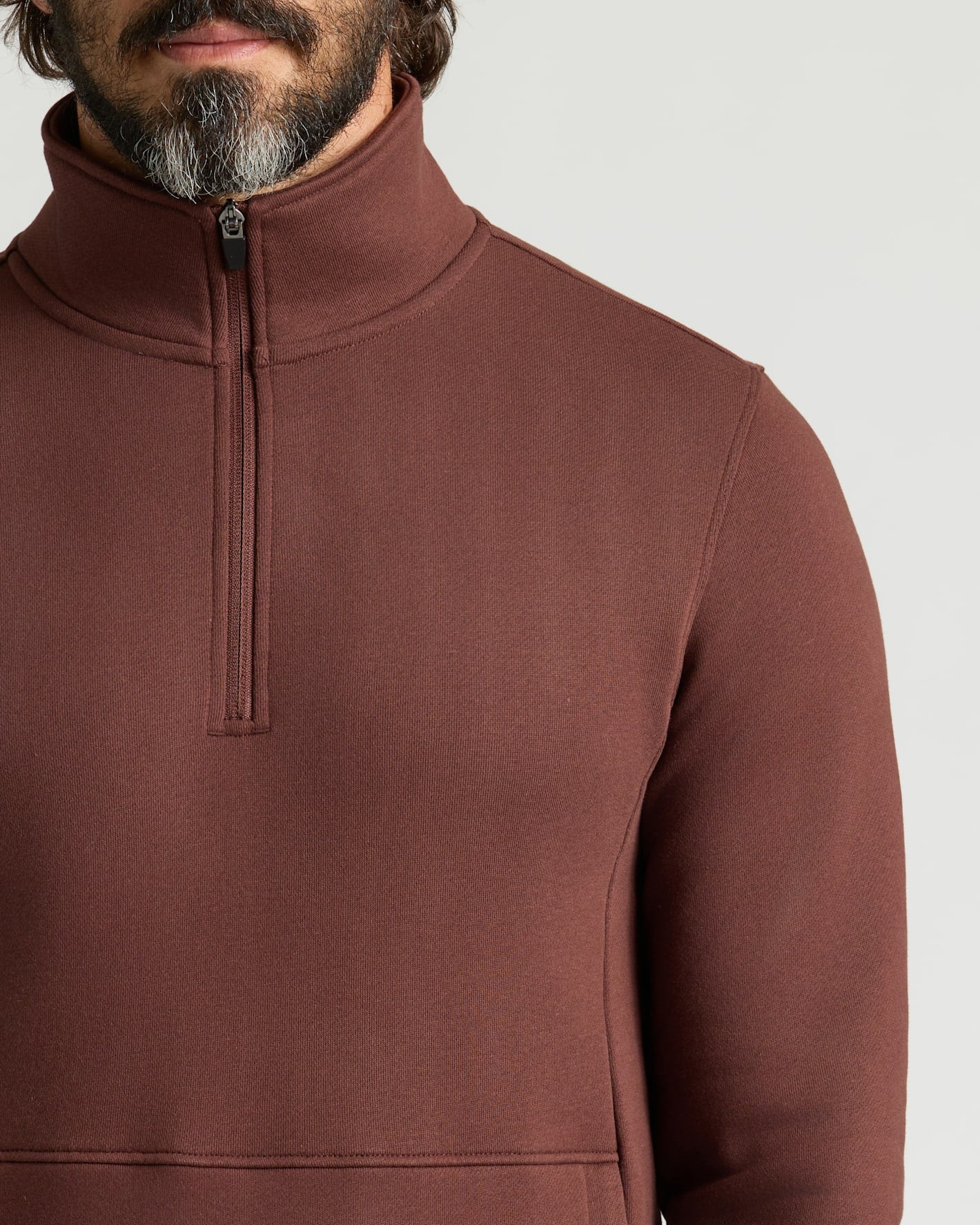 Carob Quarter Zip Fleece Sweatshirt - Image 6