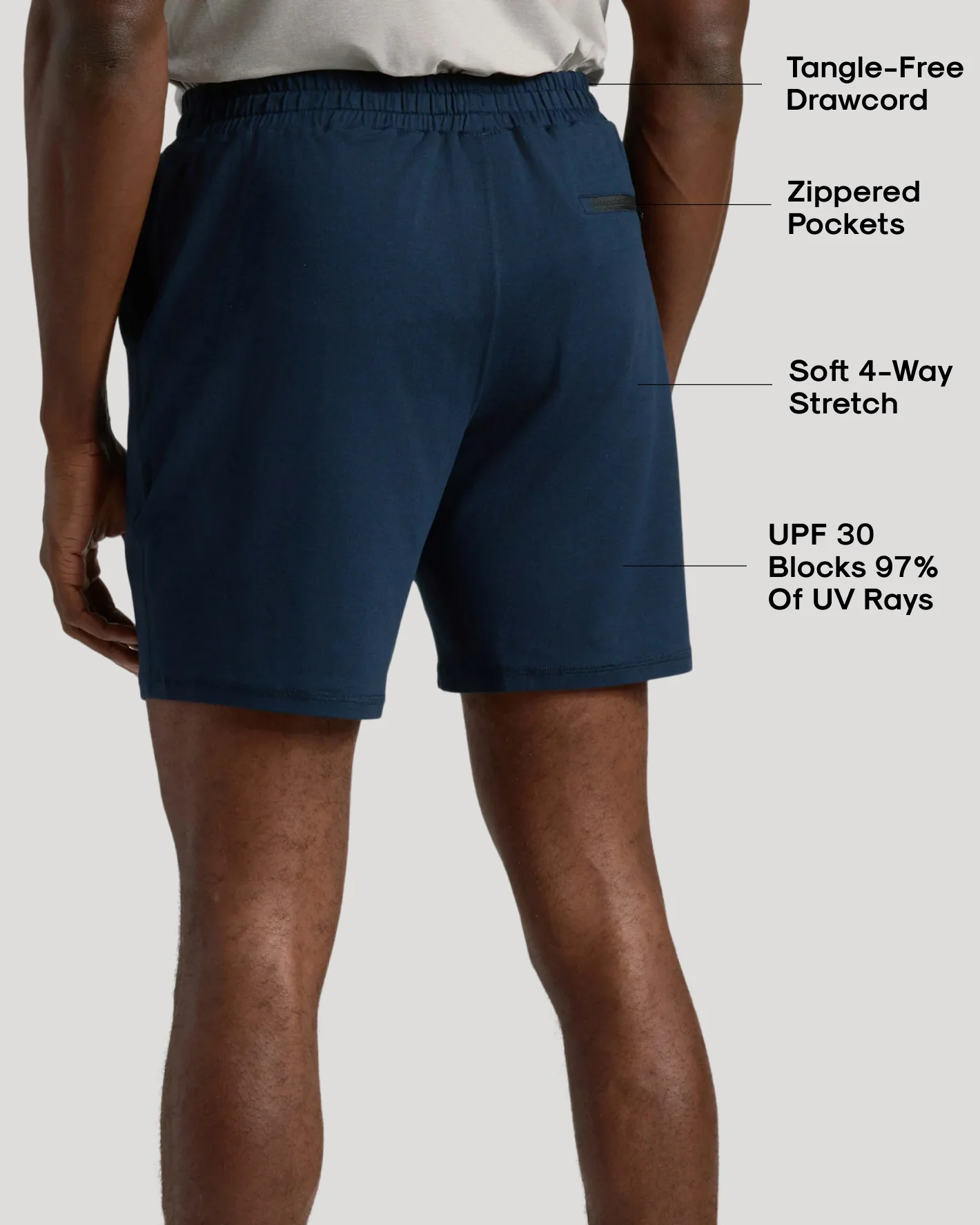 Dark Heather Navy Active Comfort Shorts - Image 3