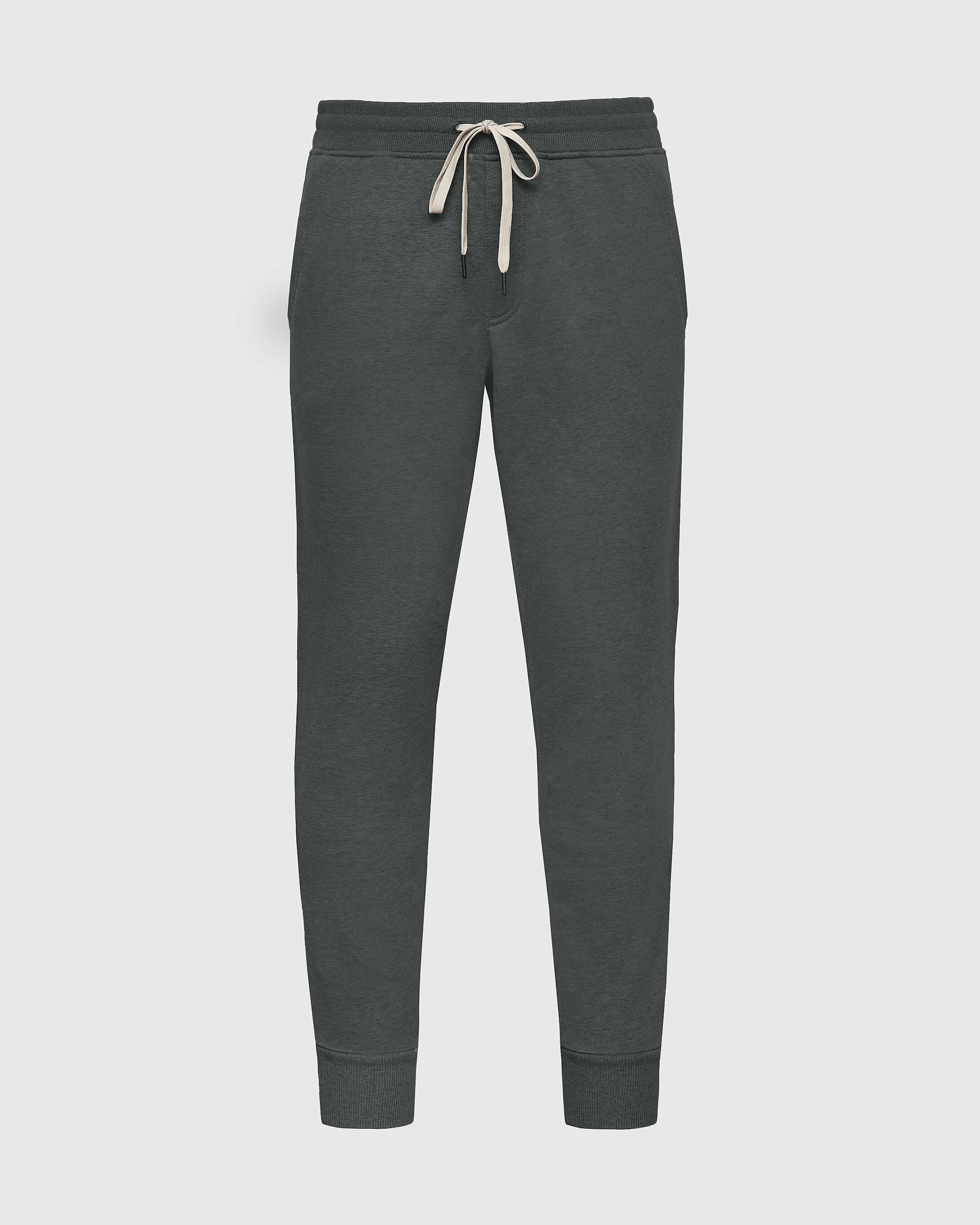 Charcoal Heather Gray Fleece French Terry Joggers - Image 2