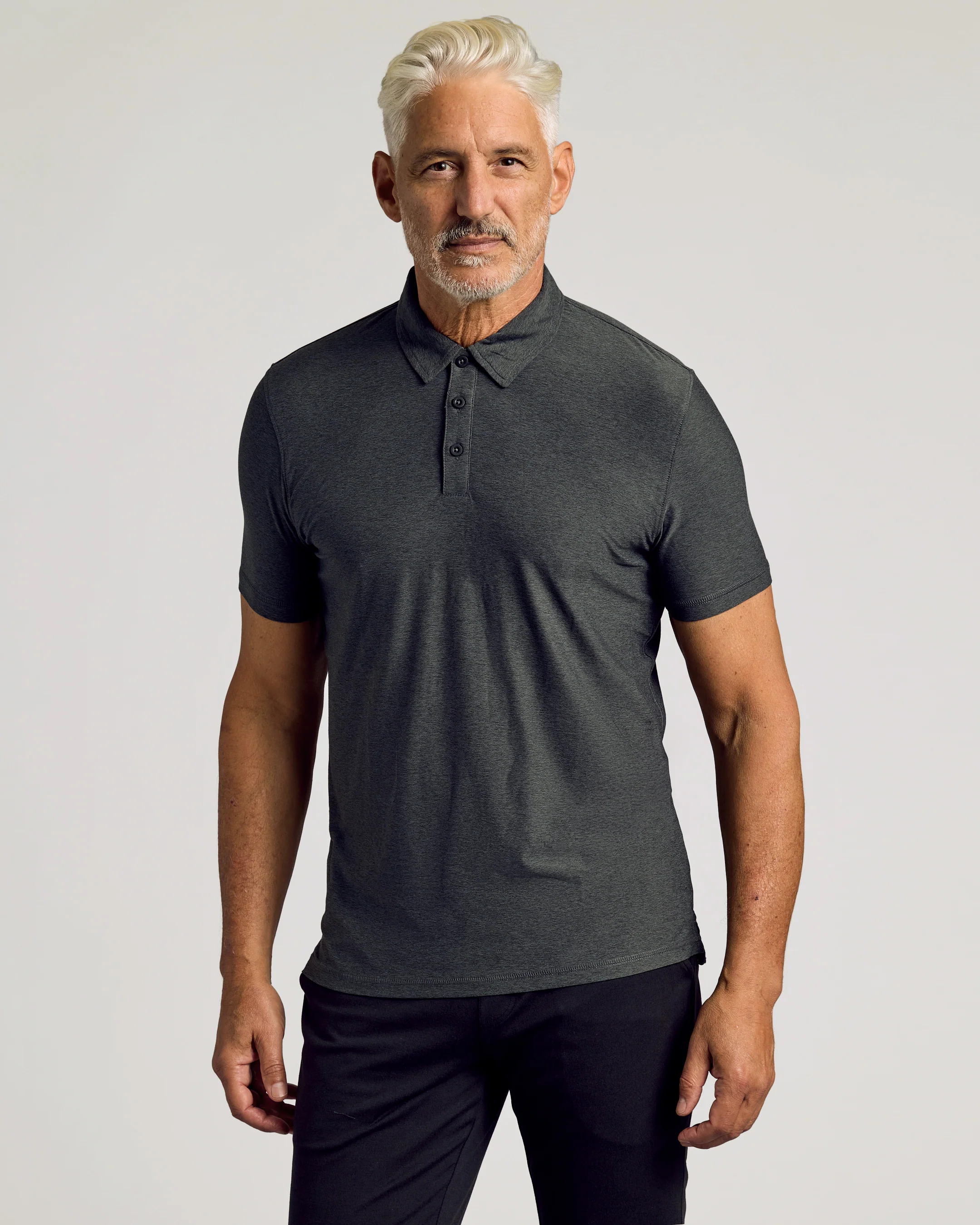 Charcoal Heather Gray Active Polo