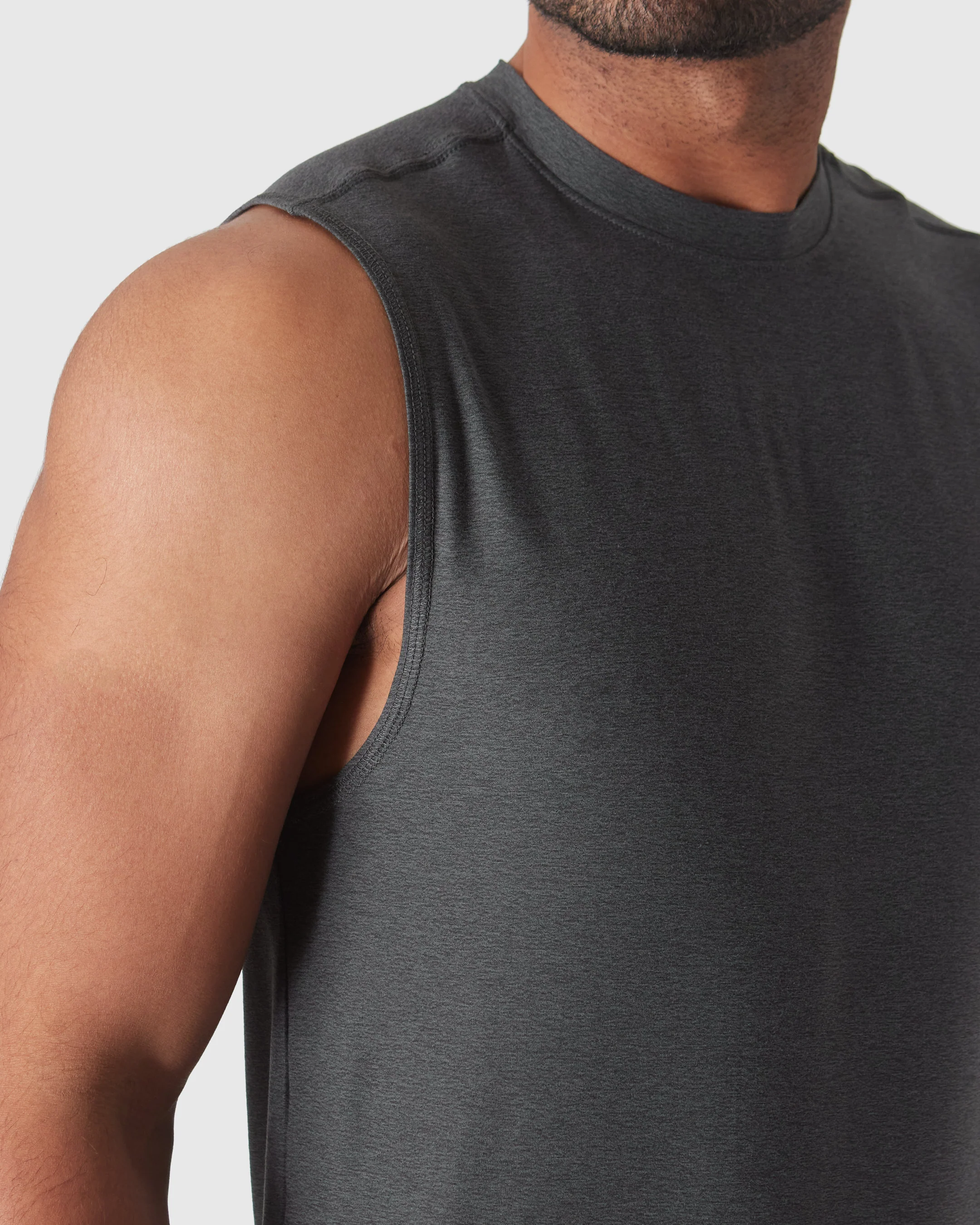 Charcoal Heather Gray Active Sleeveless Muscle Tee - Image 4