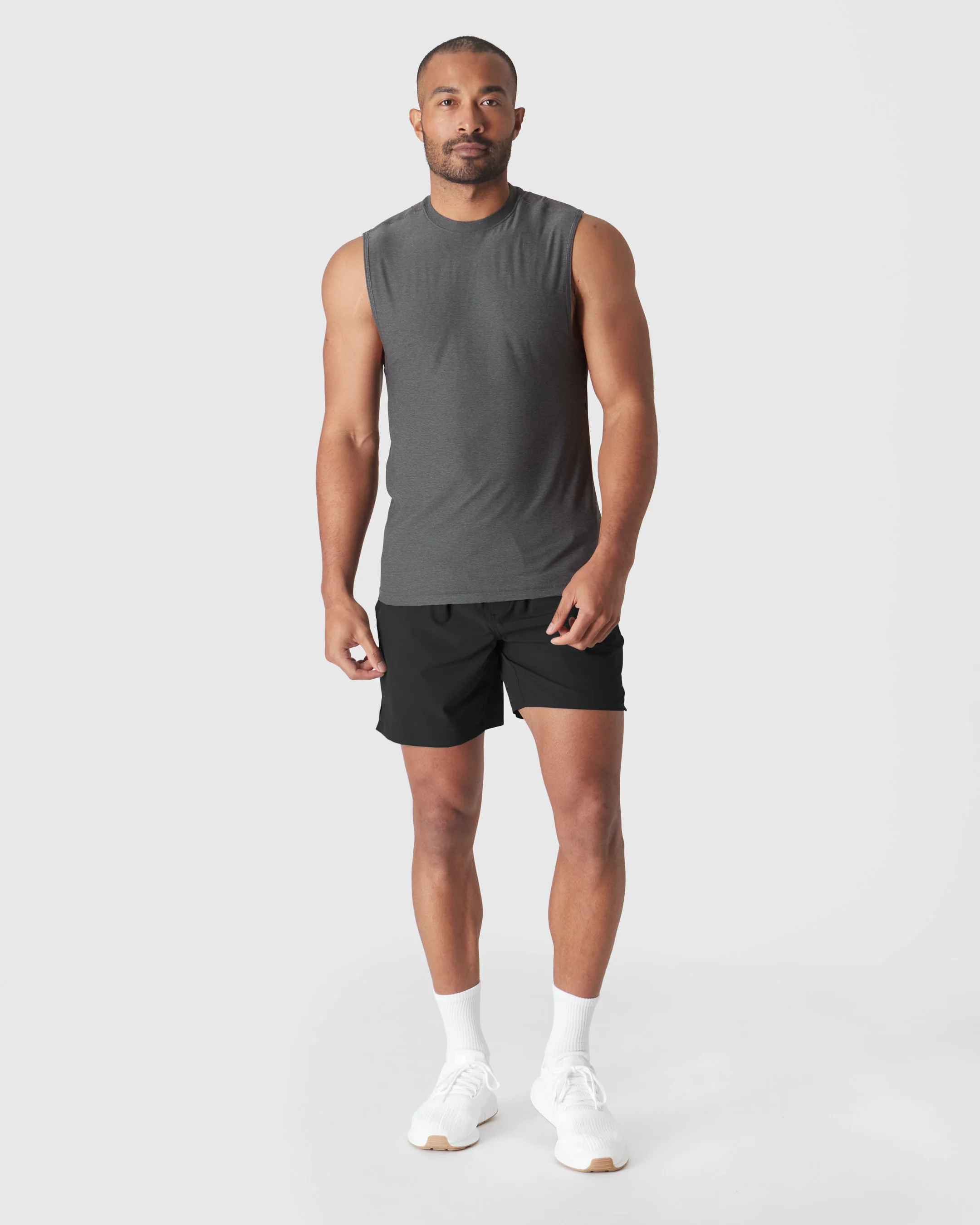 Charcoal Heather Gray Active Sleeveless Muscle Tee - Image 5