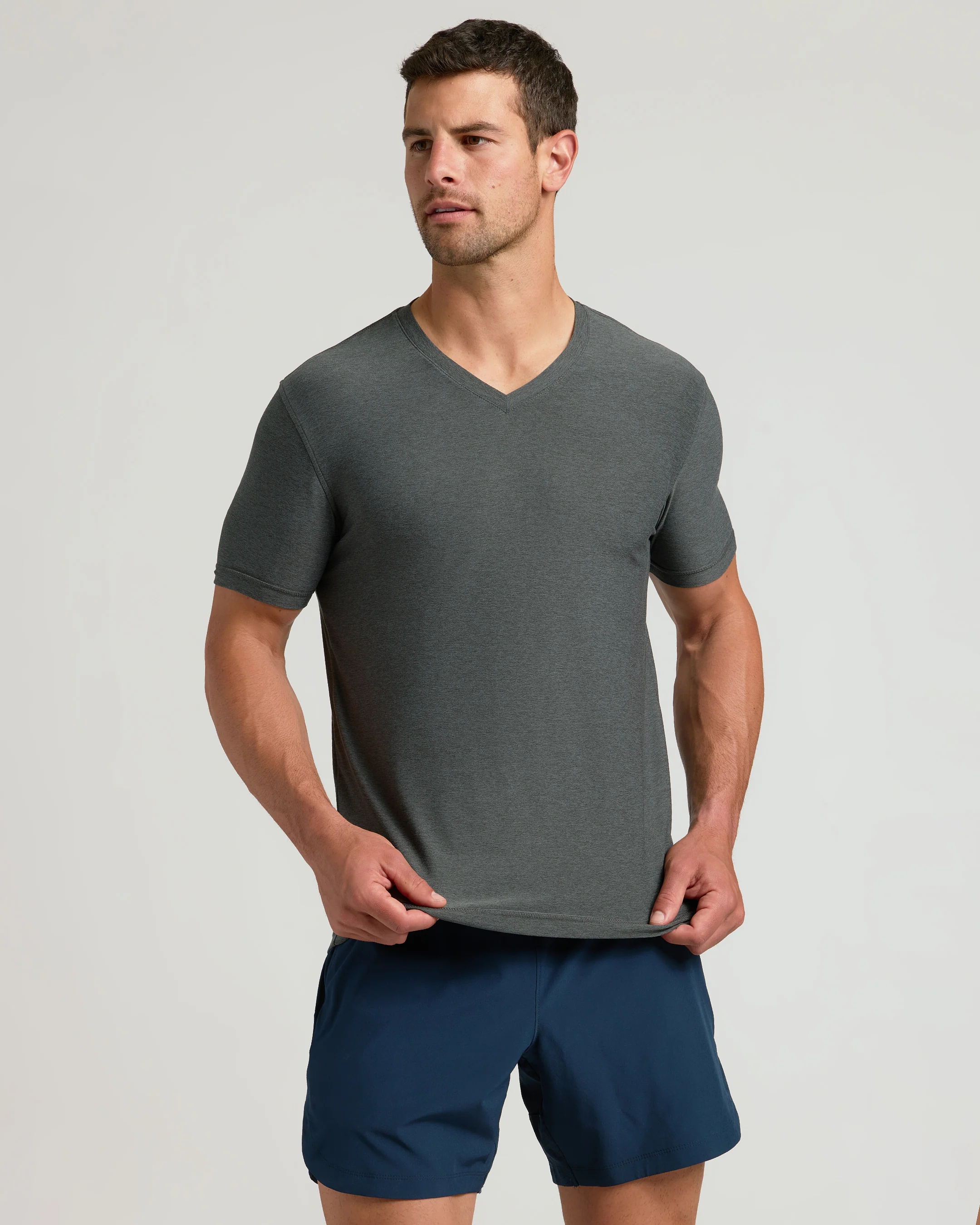 Charcoal Heather Gray Active V-Neck