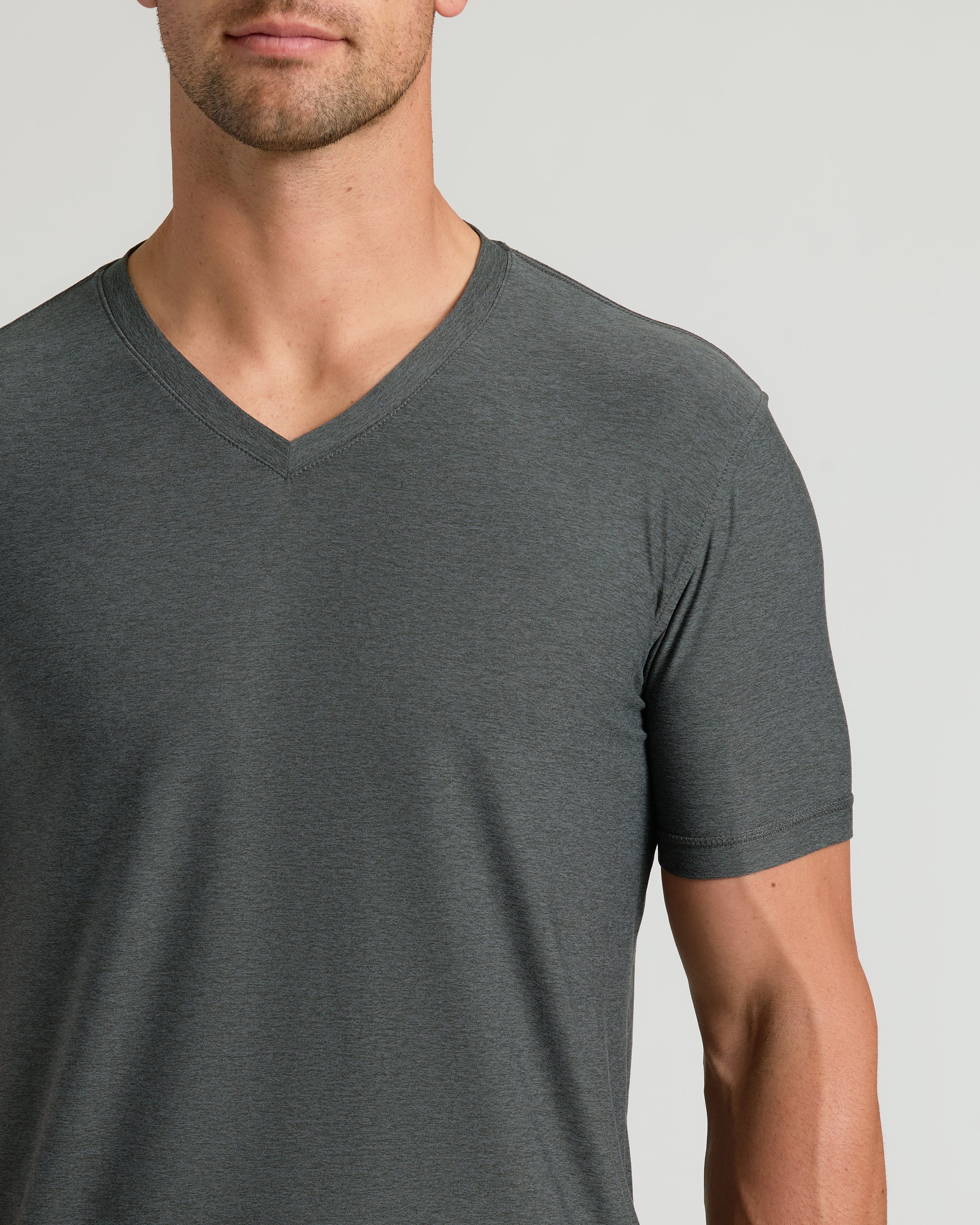 Charcoal Heather Gray Active V-Neck - Image 4