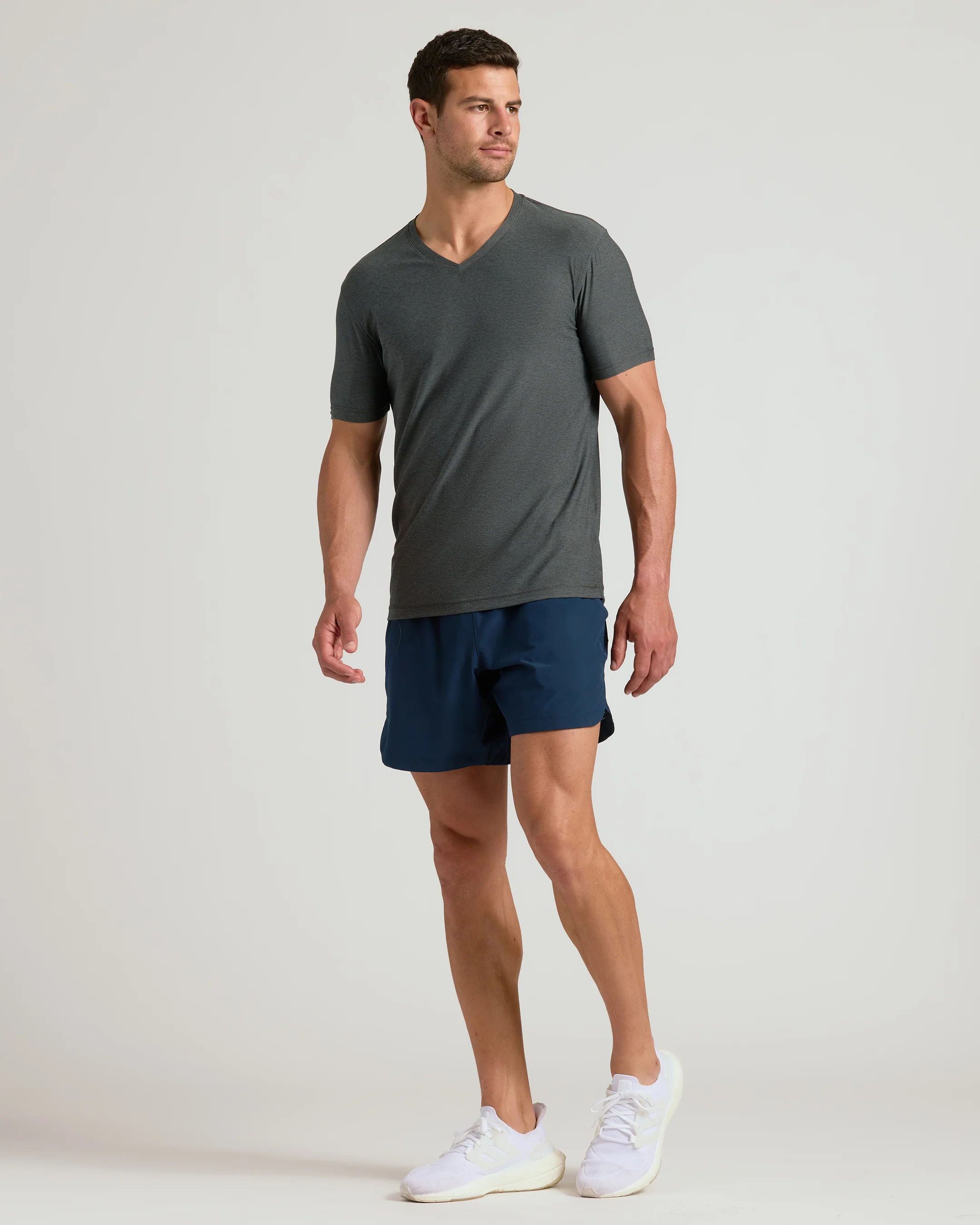 Charcoal Heather Gray Active V-Neck - Image 6