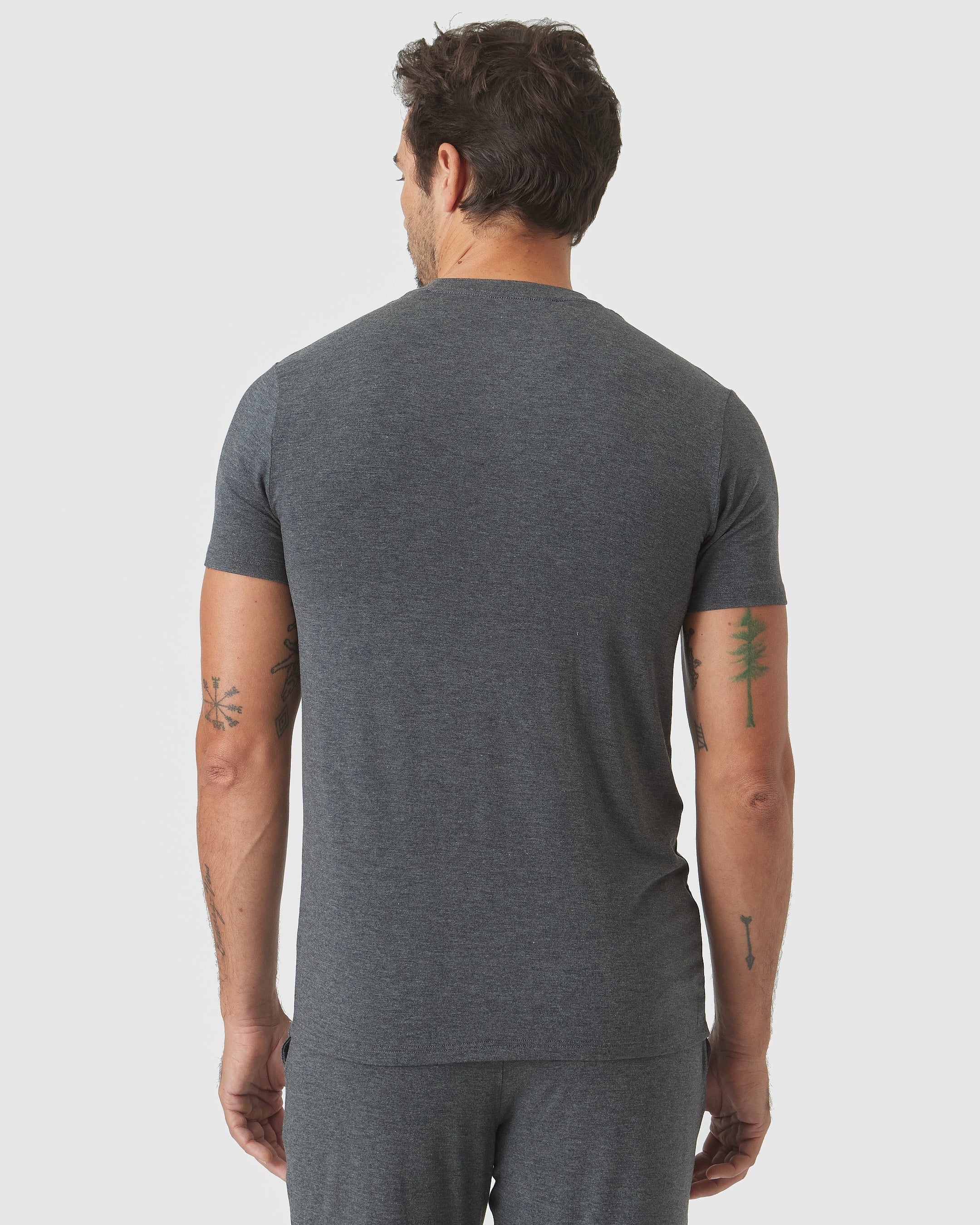 Charcoal Heather Gray Short Sleeve Loungewear Tee - Image 3