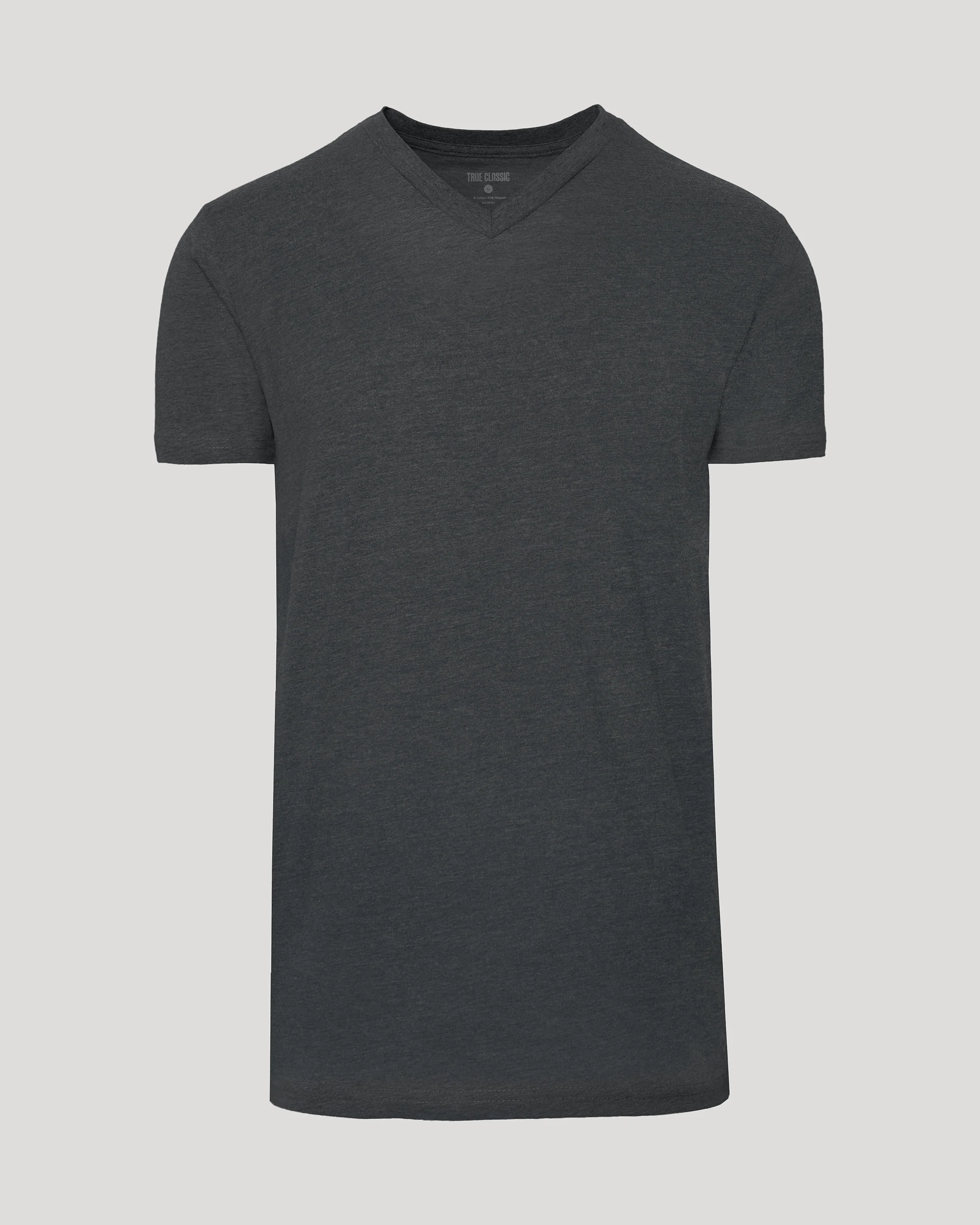 Charcoal Heather Gray Tall Short Sleeve Classic V-Neck - Image 2