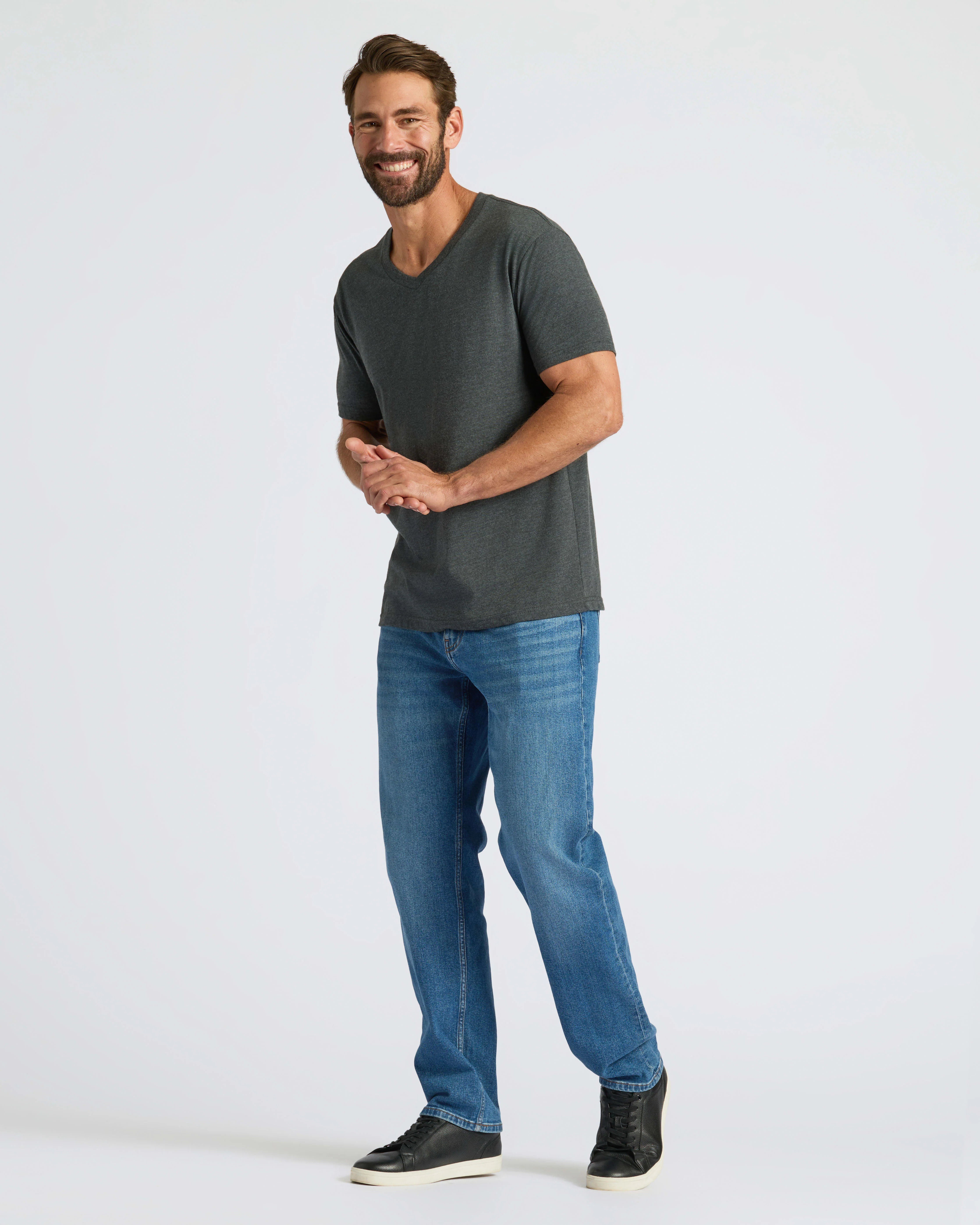 Charcoal Heather Gray Classic V-Neck - Image 7