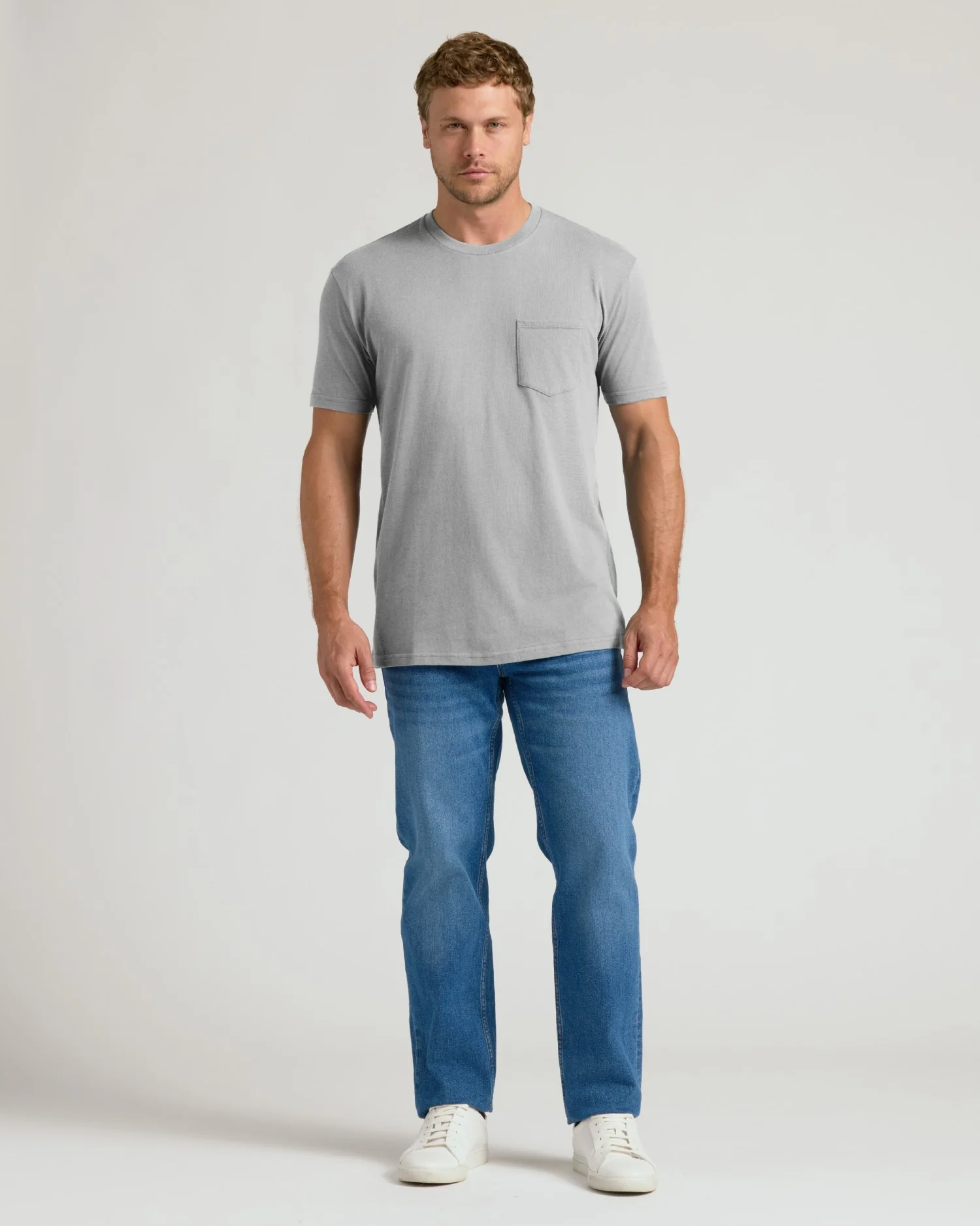 Heather Gray Pocket Crew Tee - Image 7