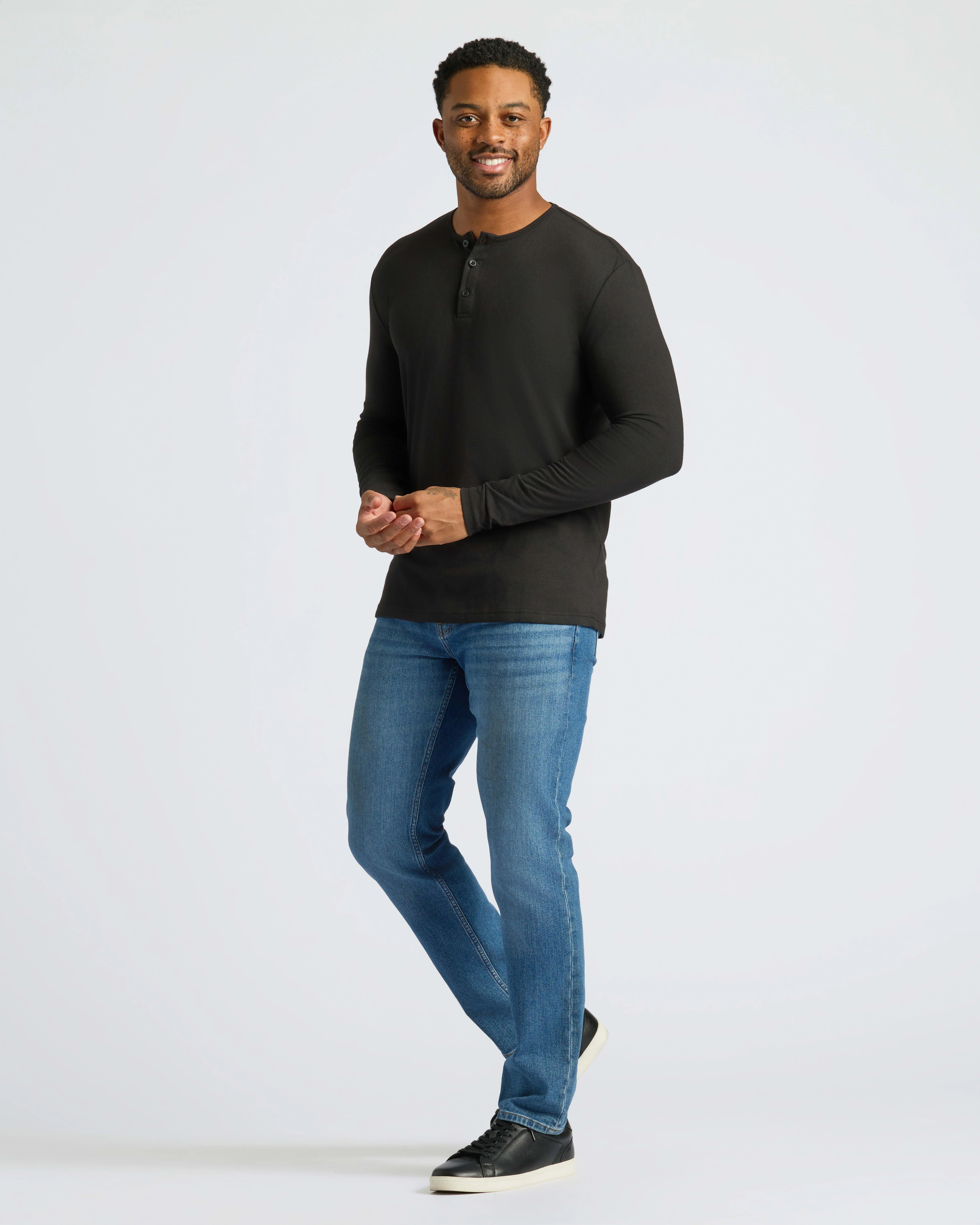 Black Long Sleeve Henley - Image 8