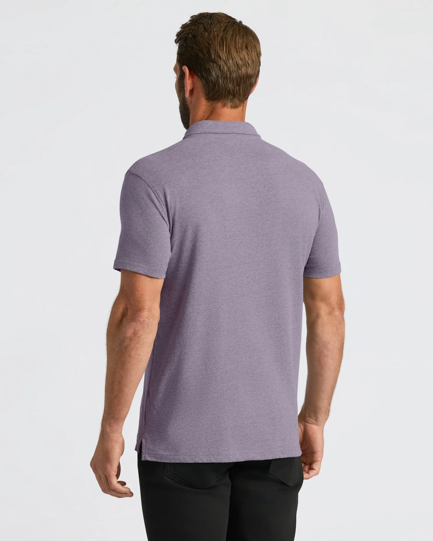 Dark Heather Amethyst Short Sleeve Polo - Image 5