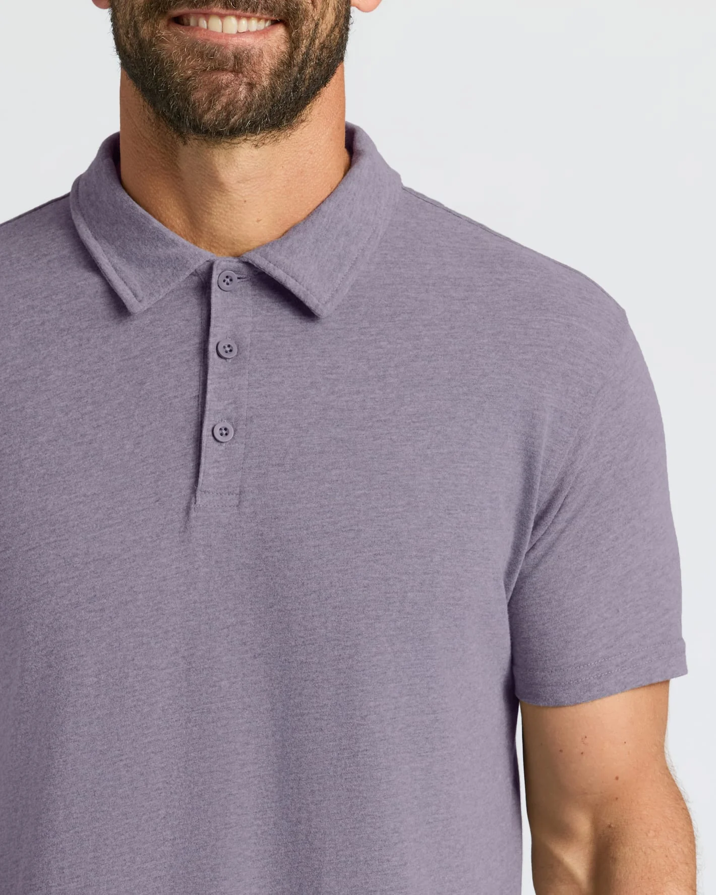Dark Heather Amethyst Short Sleeve Polo - Image 7