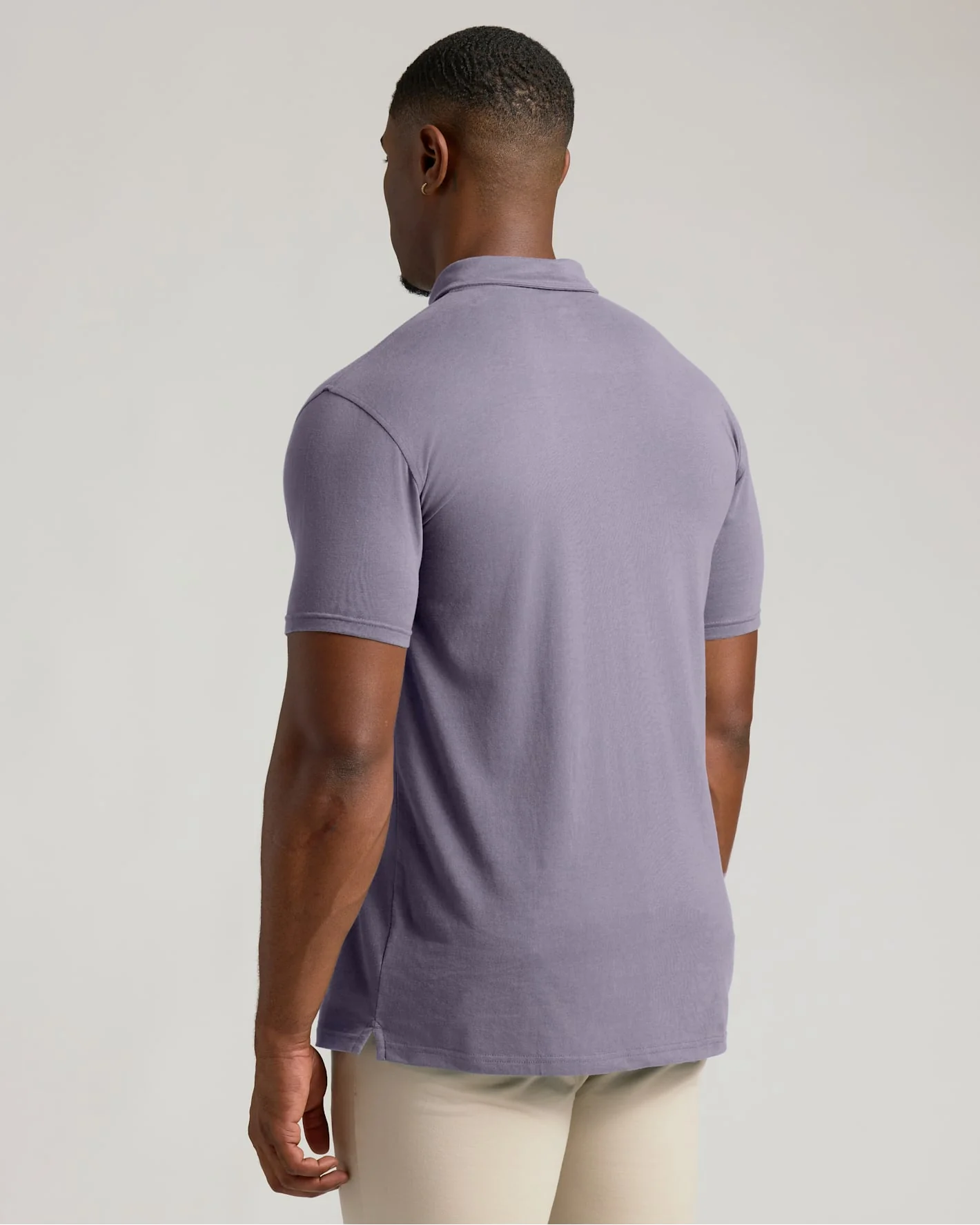 Dark Heather Amethyst Short Sleeve Tall Polo - Image 5