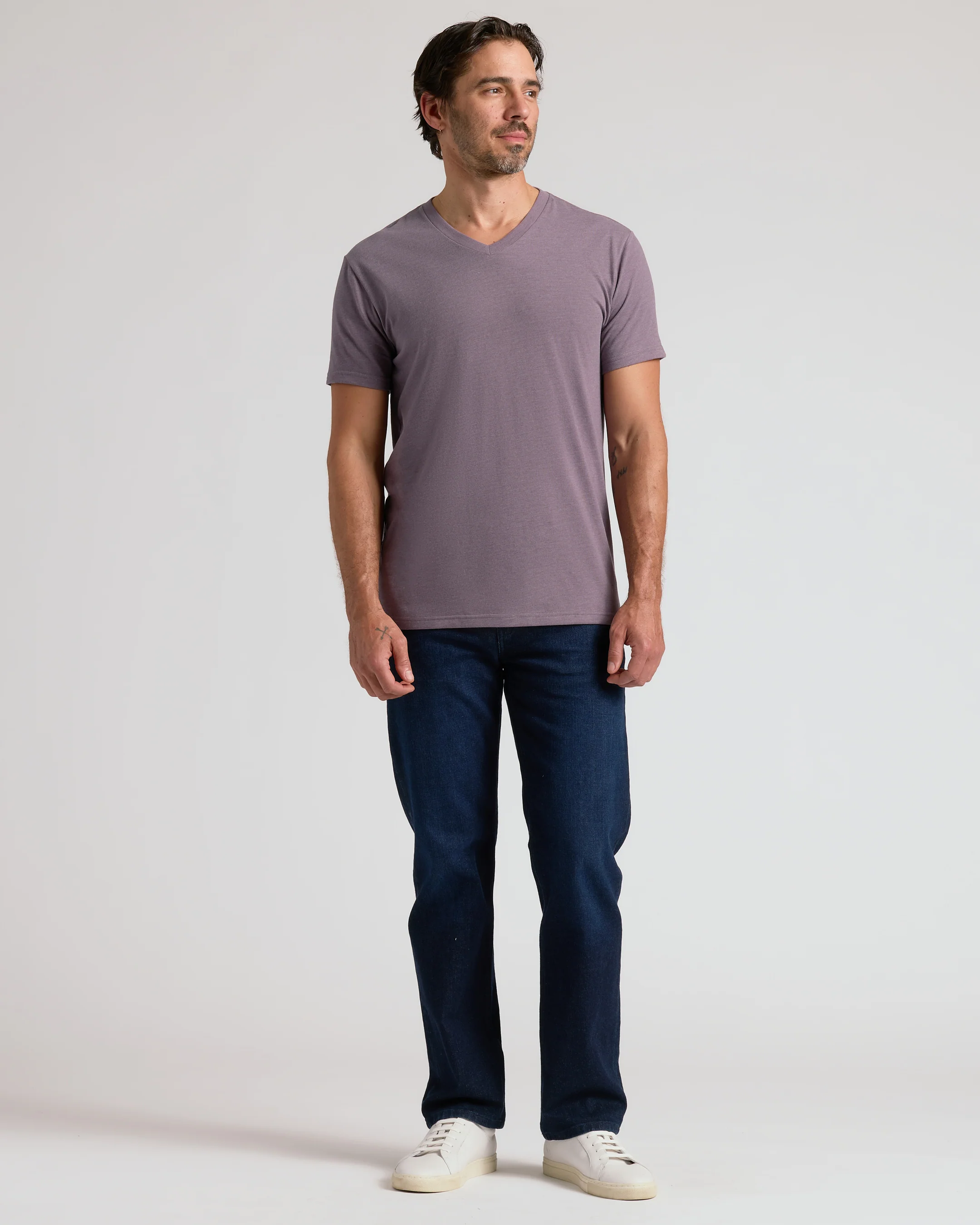 Dark Heather Amethyst Classic V-Neck - Image 3