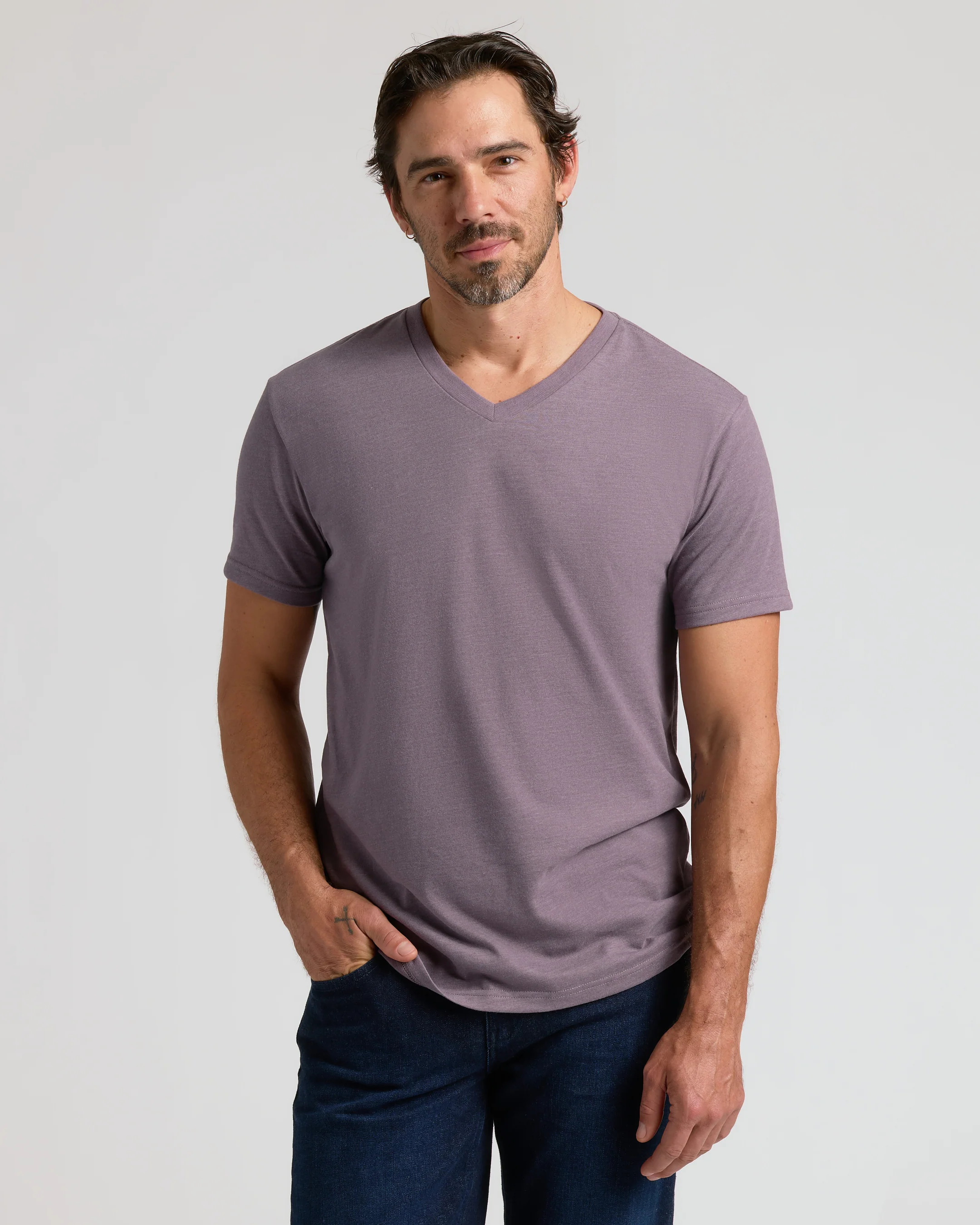 Dark Heather Amethyst Classic V-Neck - Image 5