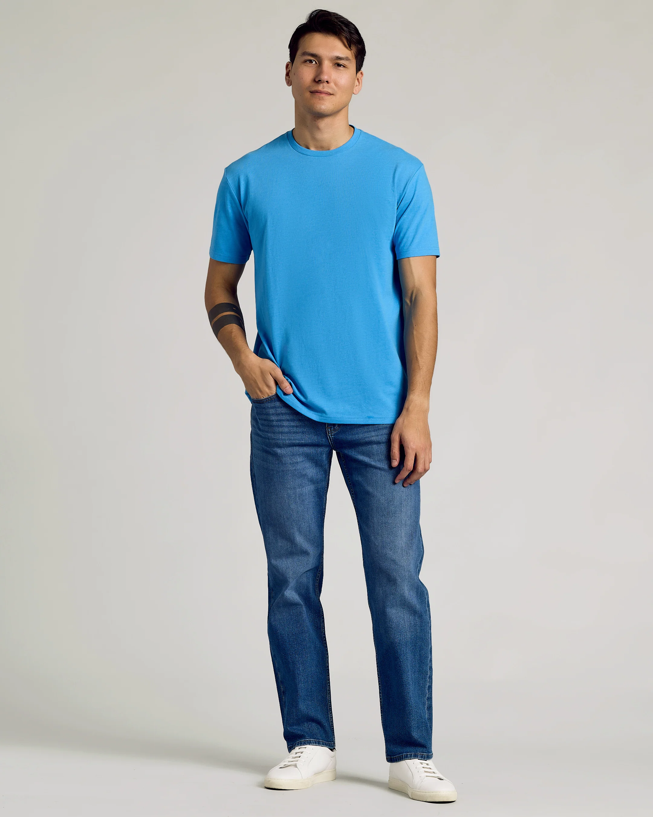 Dark Heather Bahama Blue Classic Crew Neck - Image 3