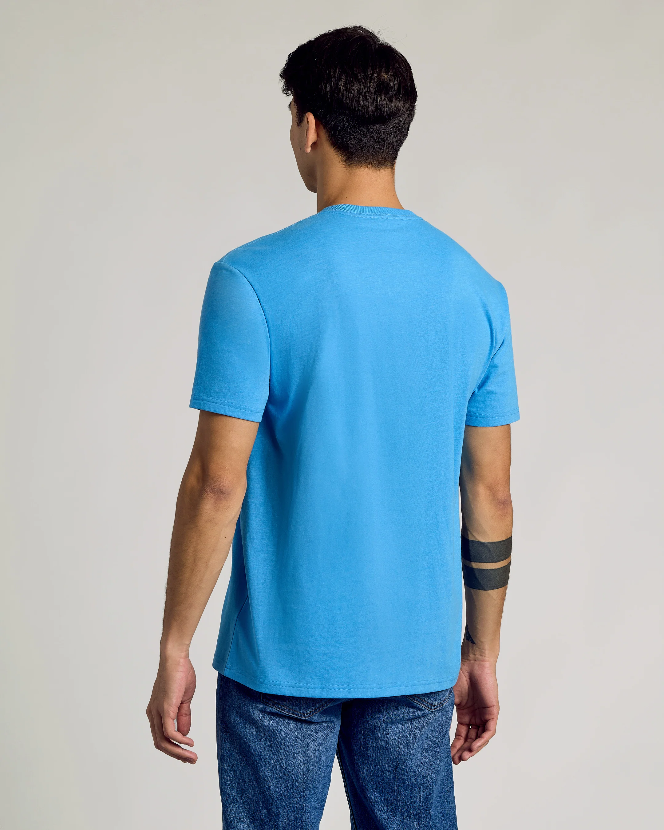 Dark Heather Bahama Blue Classic Crew Neck - Image 4