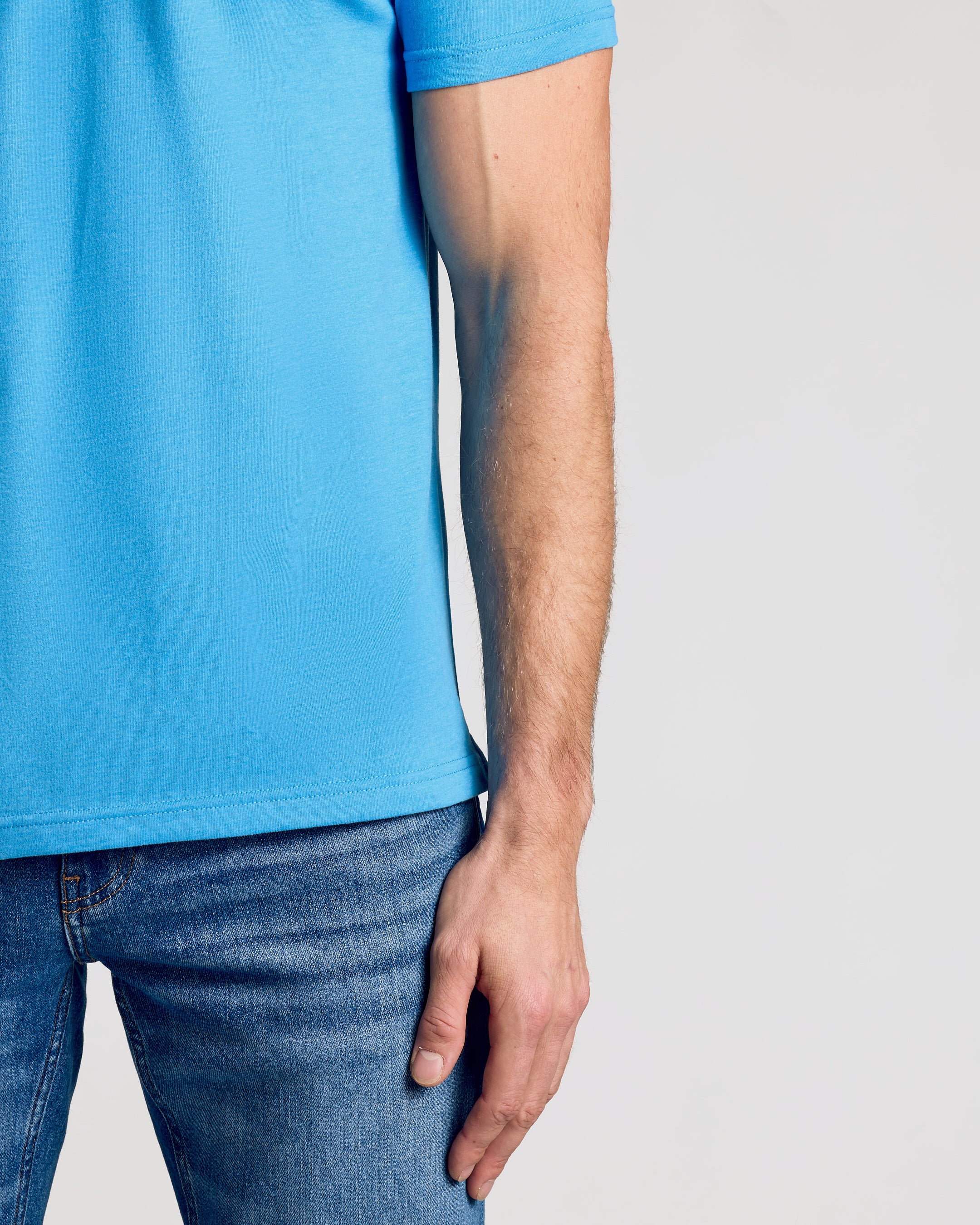 Dark Heather Bahama Blue Short Sleeve Polo - Image 5
