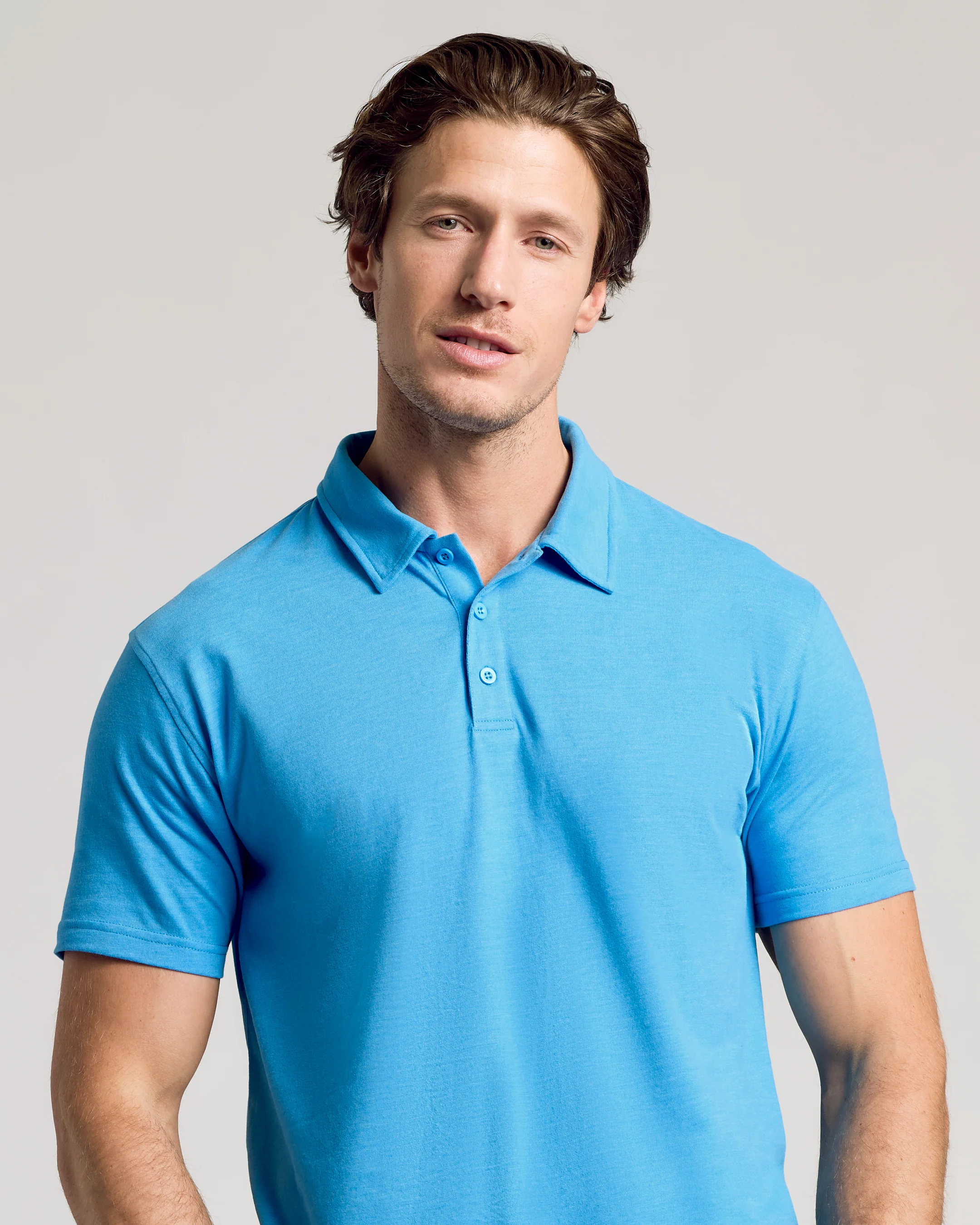 Dark Heather Bahama Blue Short Sleeve Polo - Image 7
