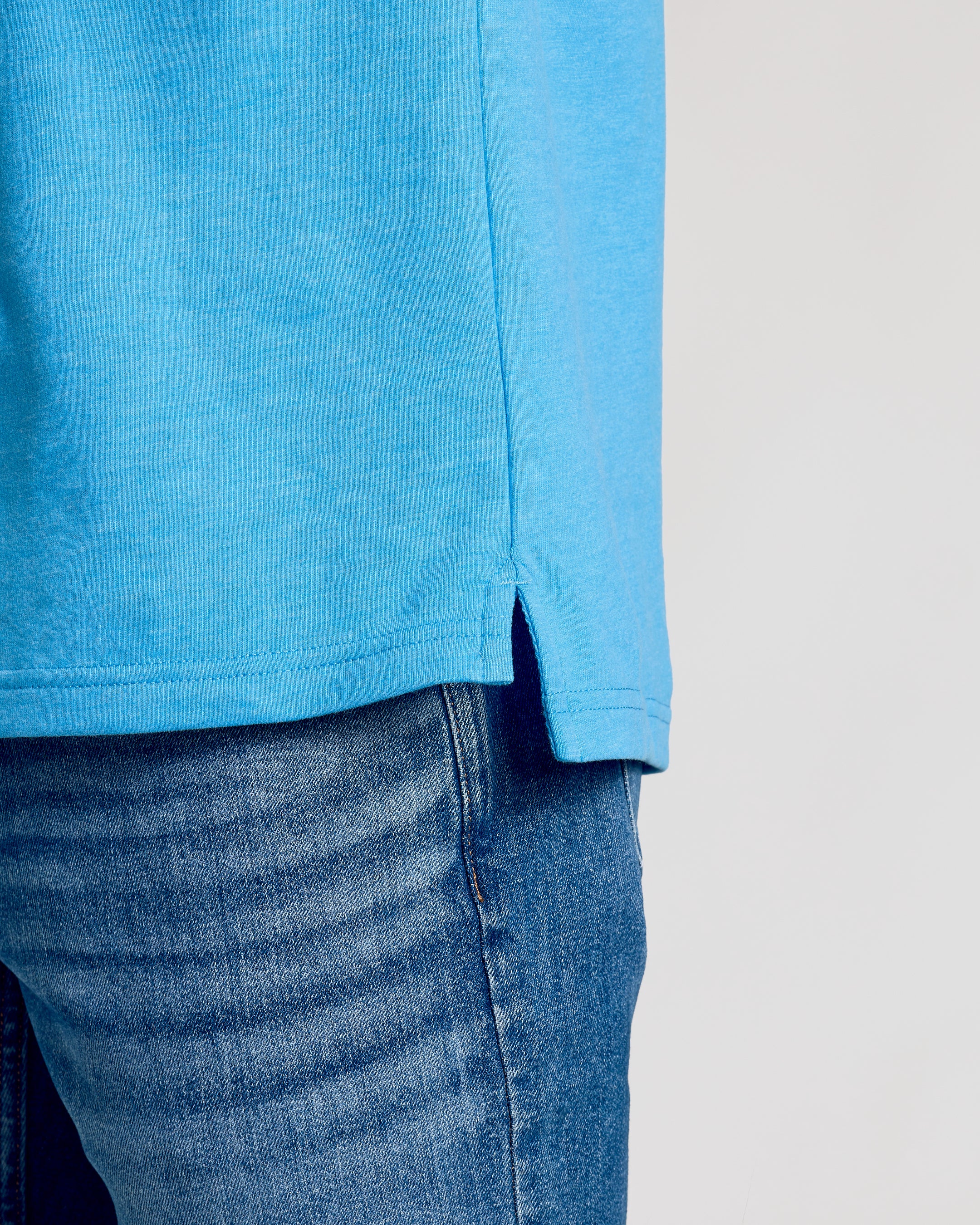 Dark Heather Bahama Blue Short Sleeve Polo - Image 8