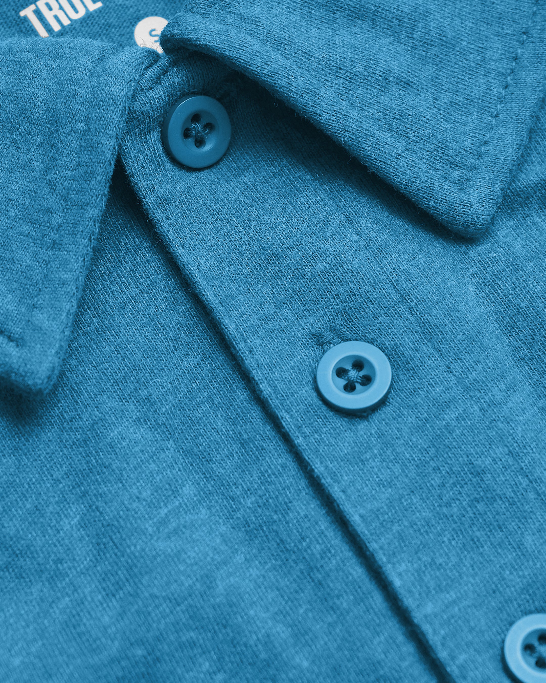 Dark Heather Bahama Blue Short Sleeve Polo - Image 9