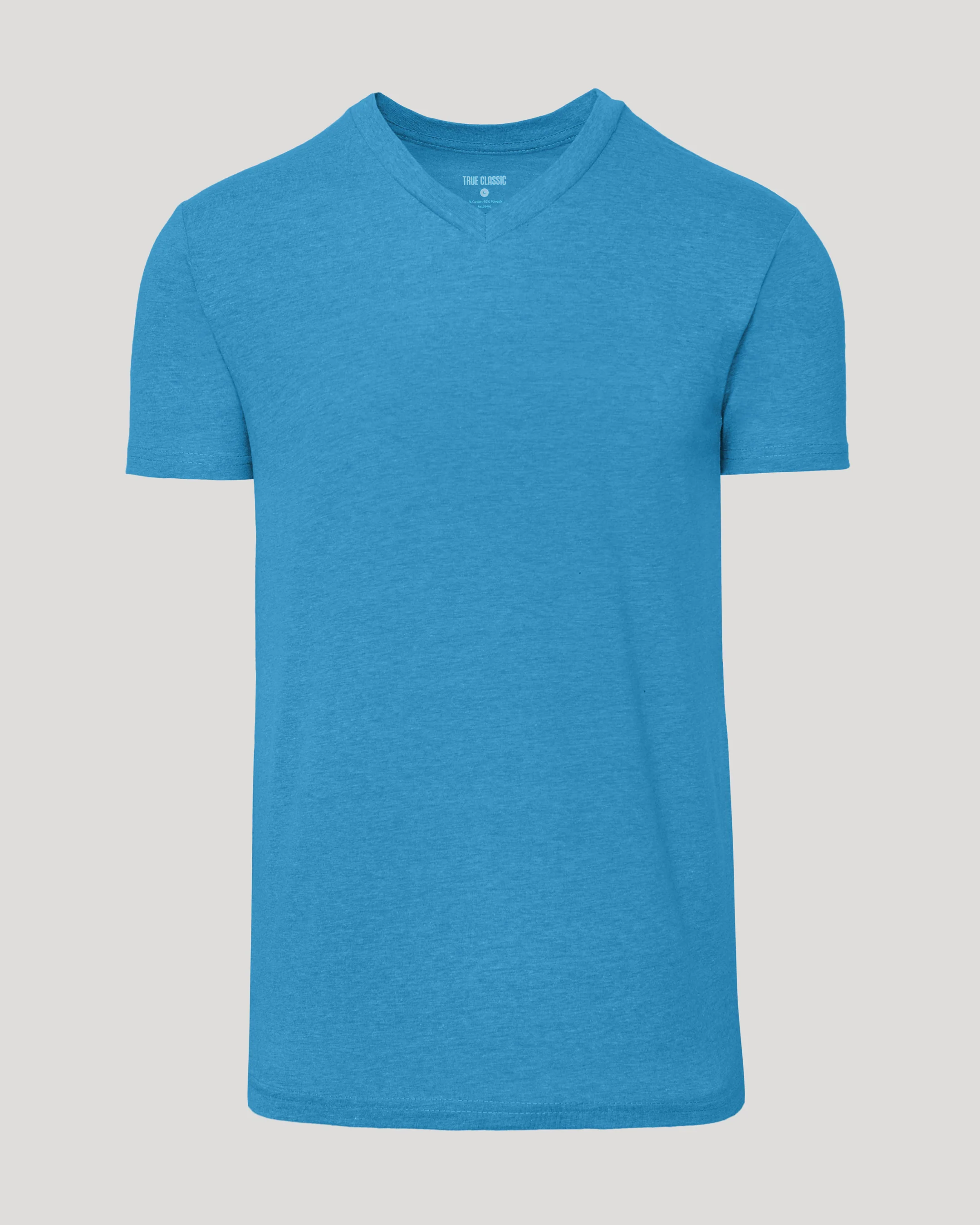 Dark Heather Bahama Blue Classic V-Neck - Image 2
