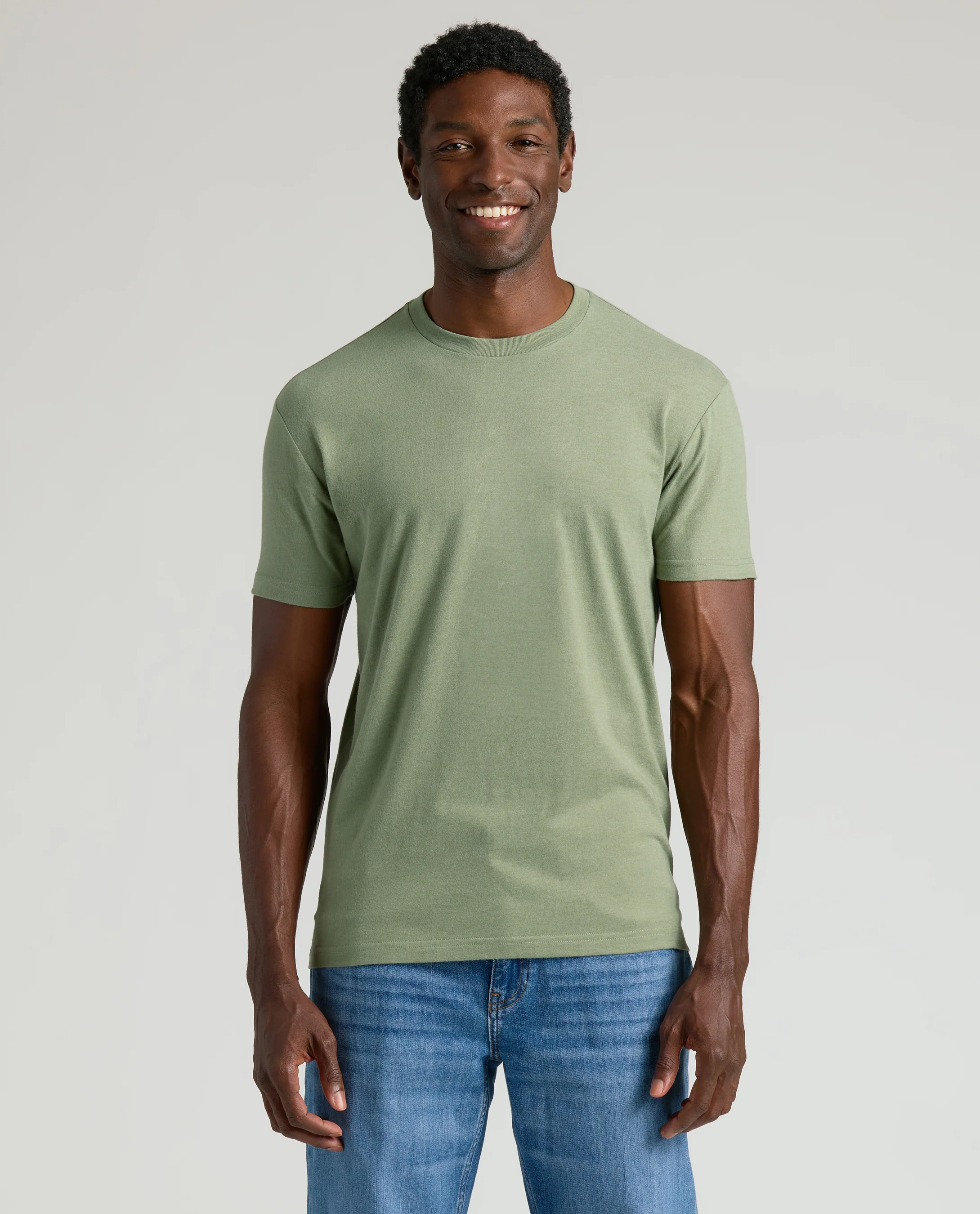 Dark Heather Bay Green Classic Crew Neck