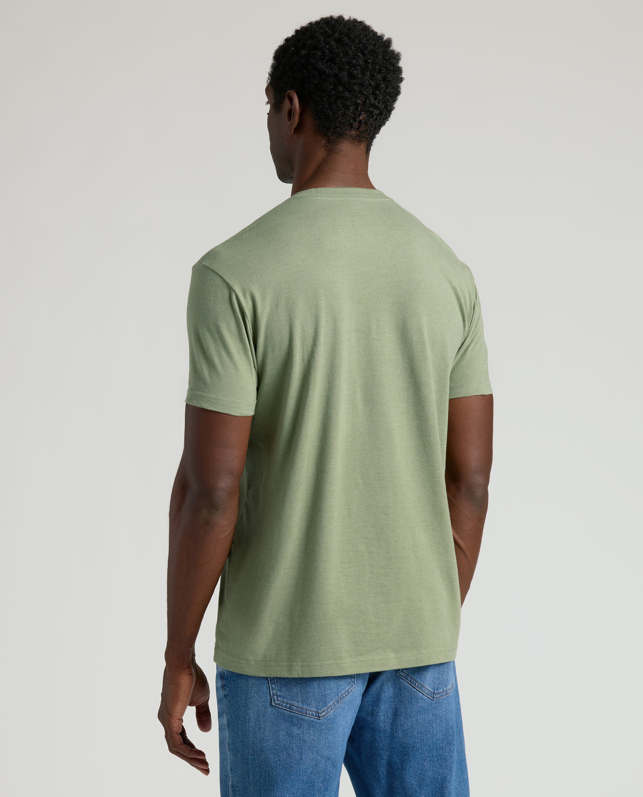 Dark Heather Bay Green Classic Crew Neck - Image 3