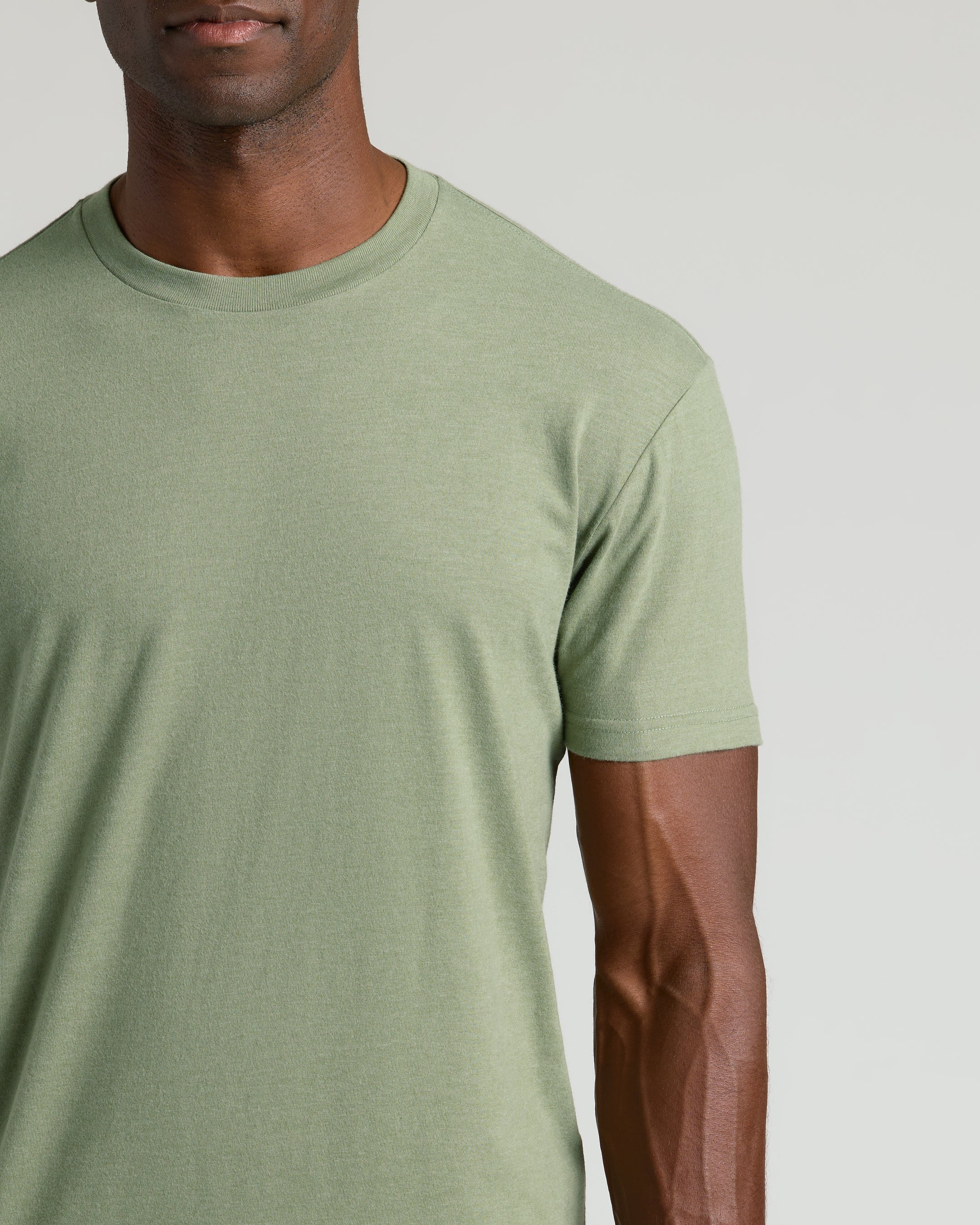 Dark Heather Bay Green Classic Crew Neck - Image 4