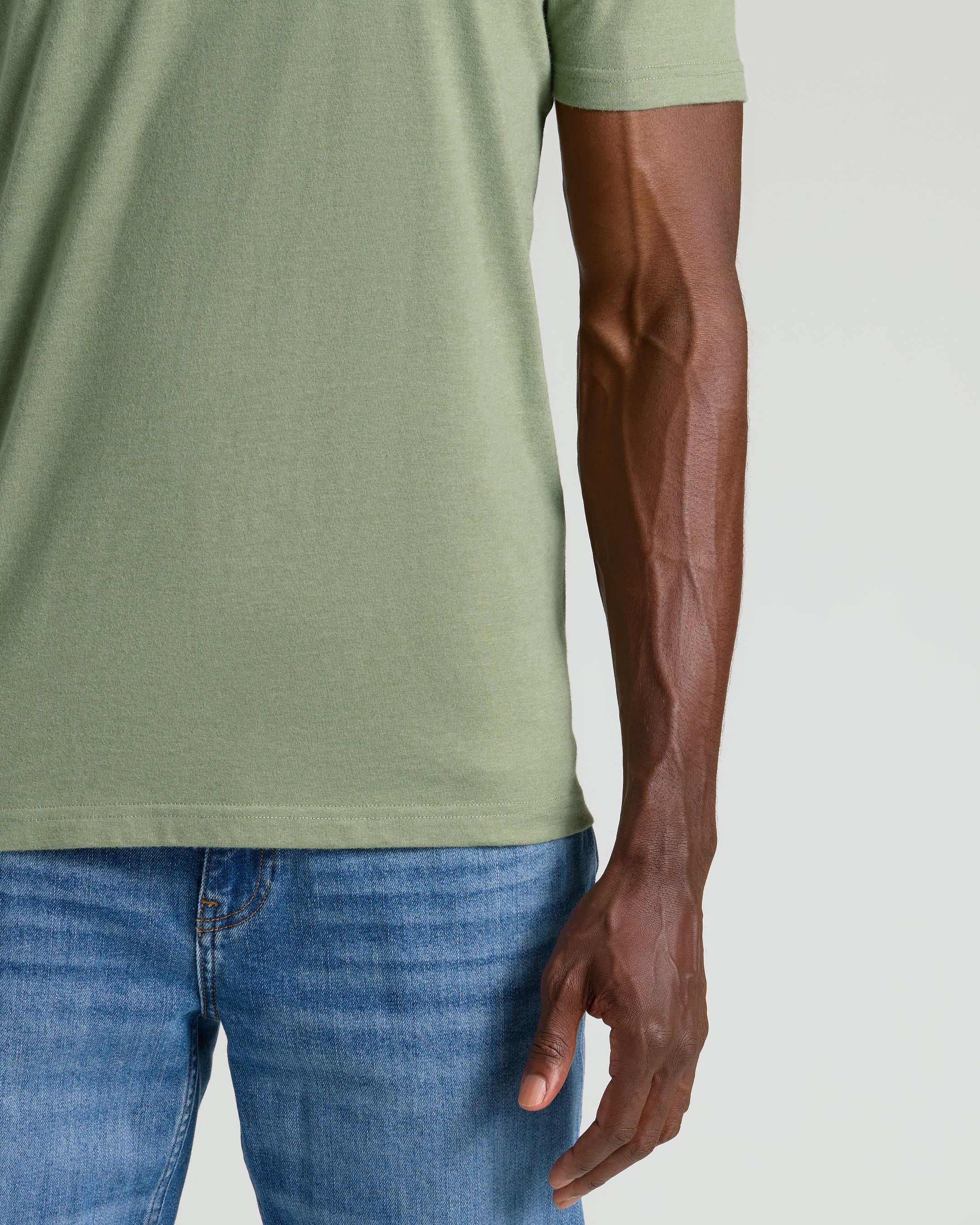 Dark Heather Bay Green Classic Crew Neck - Image 5