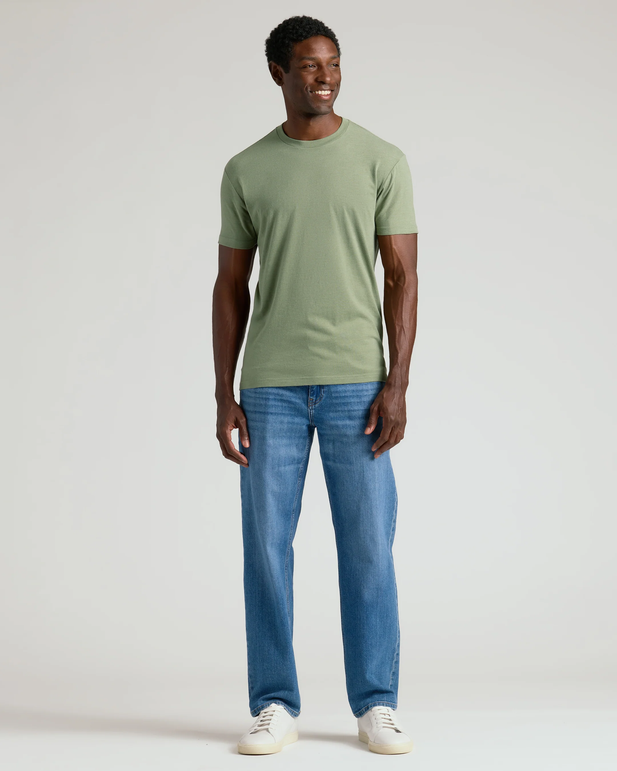 Dark Heather Bay Green Classic Crew Neck - Image 7