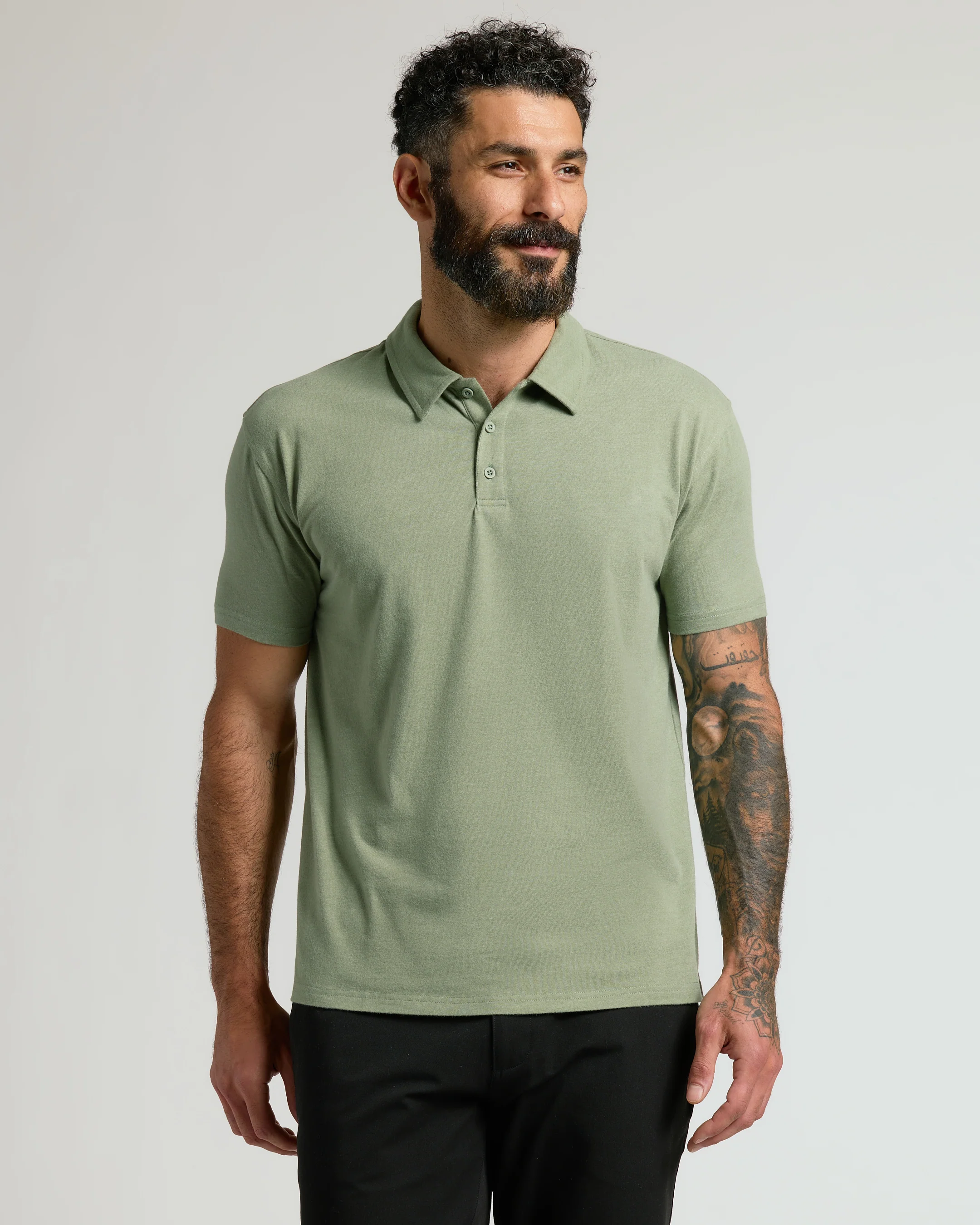 Dark Heather Bay Green Classic Polo