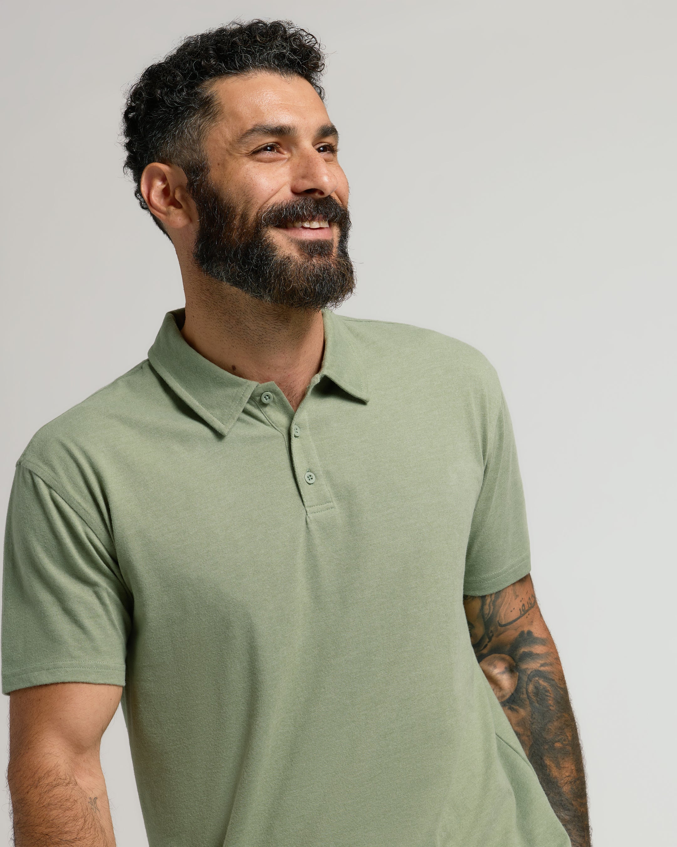Dark Heather Bay Green Classic Polo - Image 4