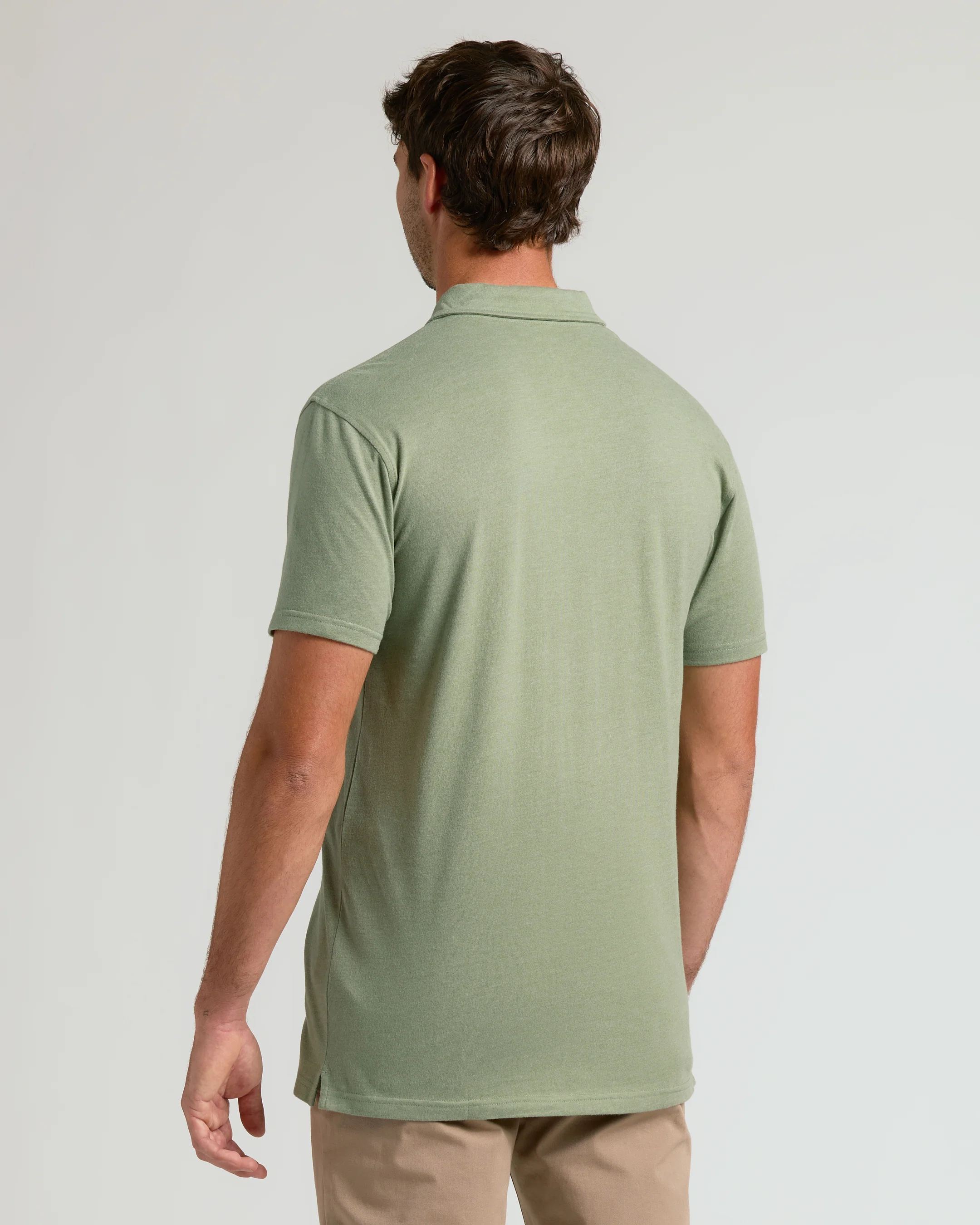 Dark Heather Bay Green Short Sleeve Tall Polo - Image 3