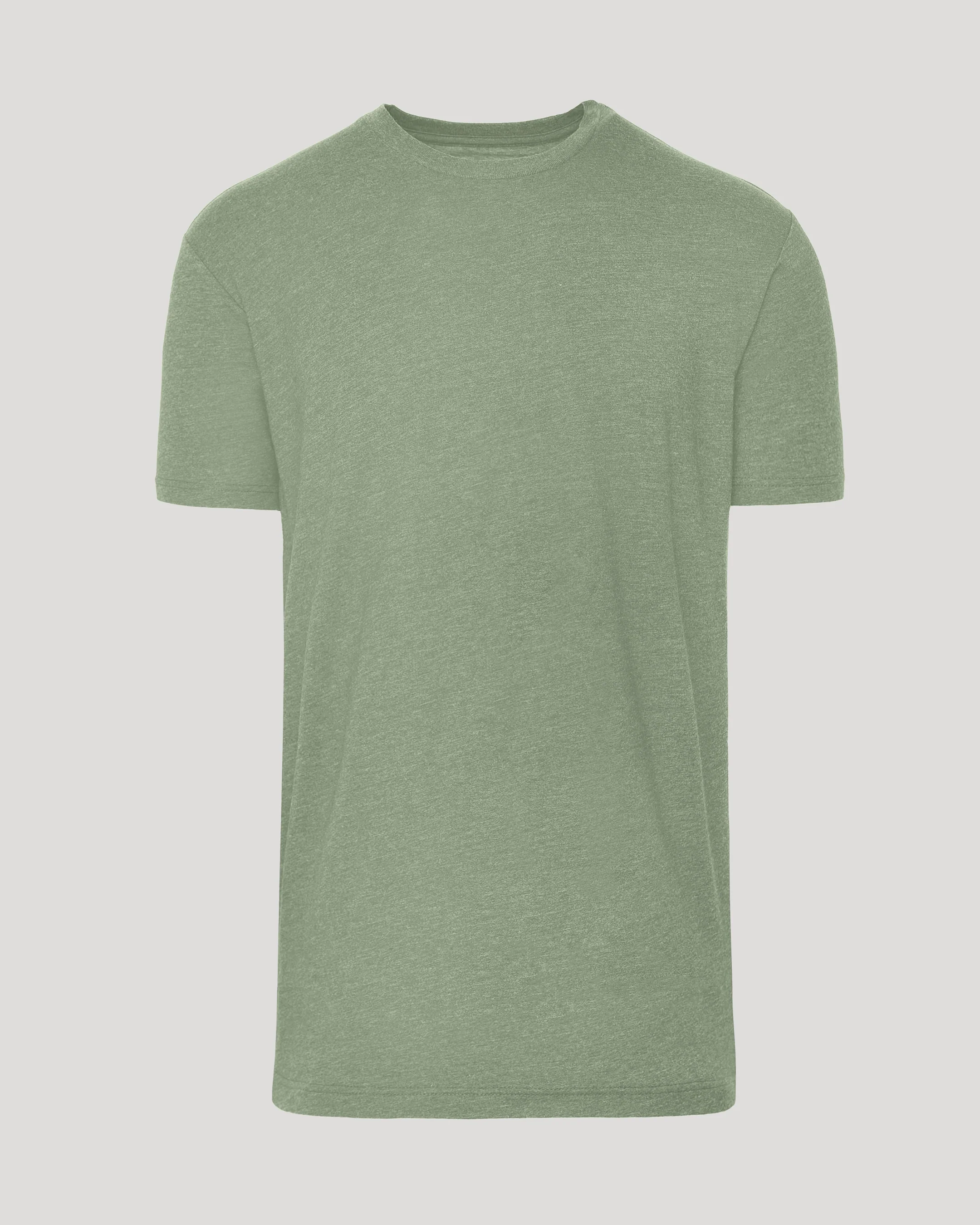 Dark Heather Bay Green Tall Straight Hem Crew Neck T Shirt - Image 2