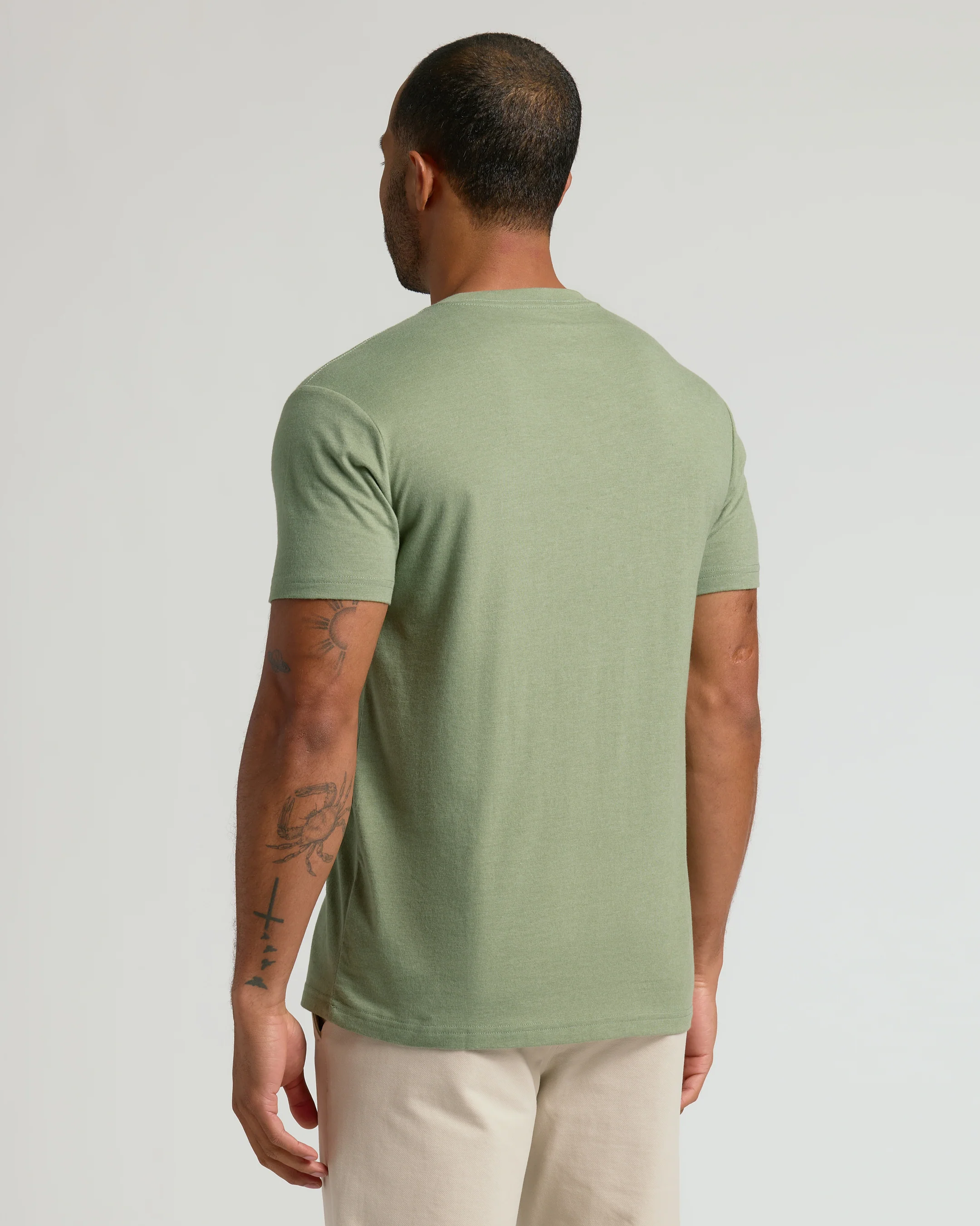 Dark Heather Bay Green Classic V-Neck - Image 3