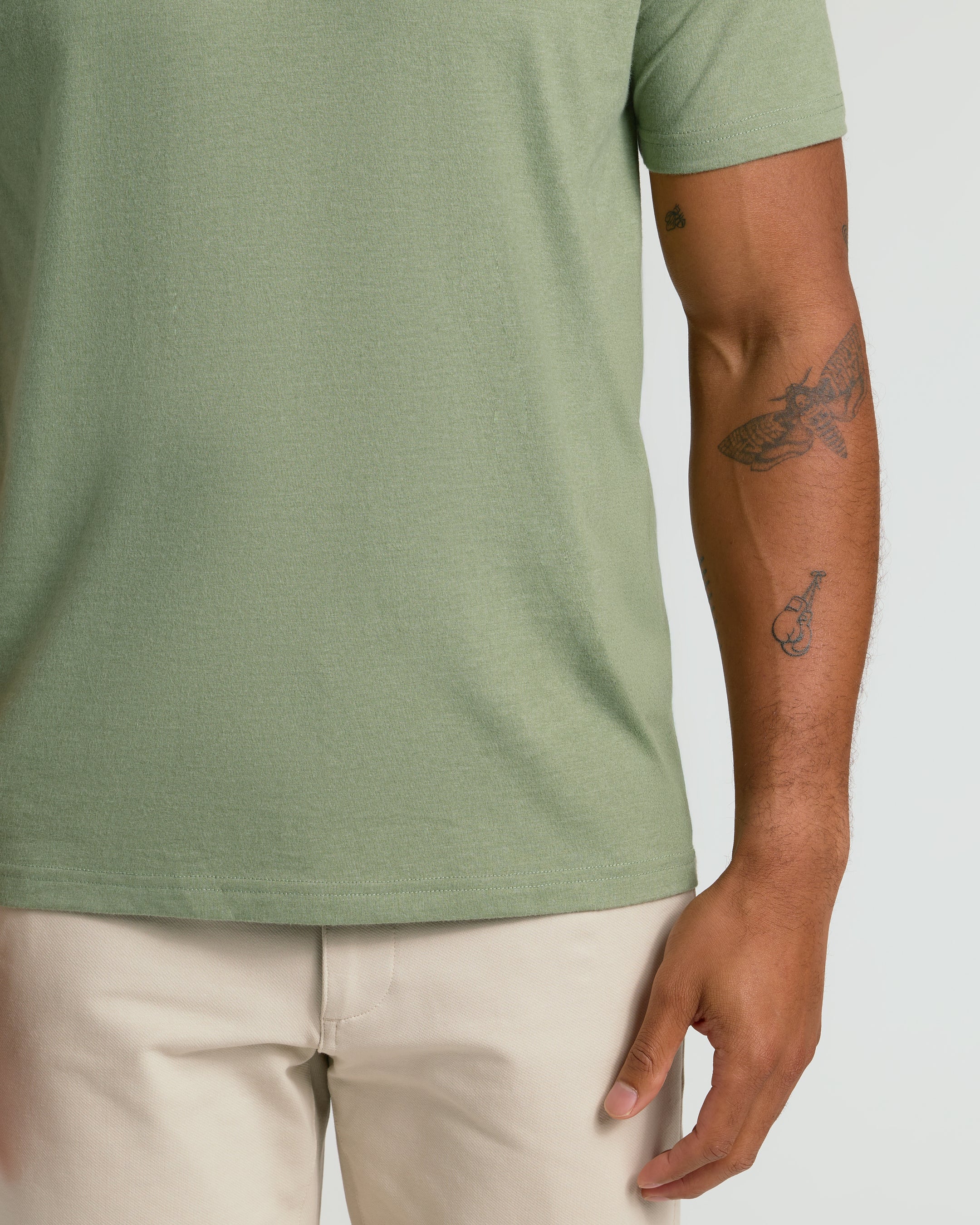 Dark Heather Bay Green Classic V-Neck - Image 5