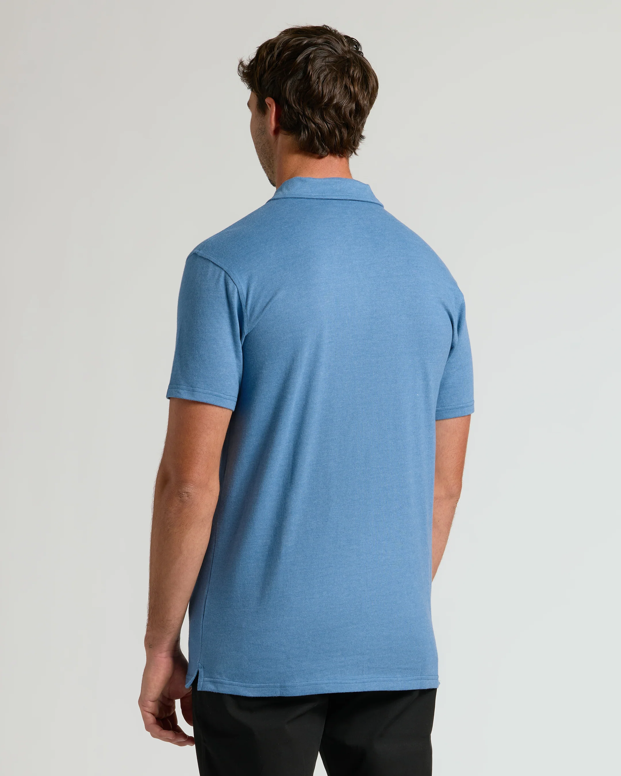 Dark Heather Blue Lake Short Sleeve Tall Polo - Image 3